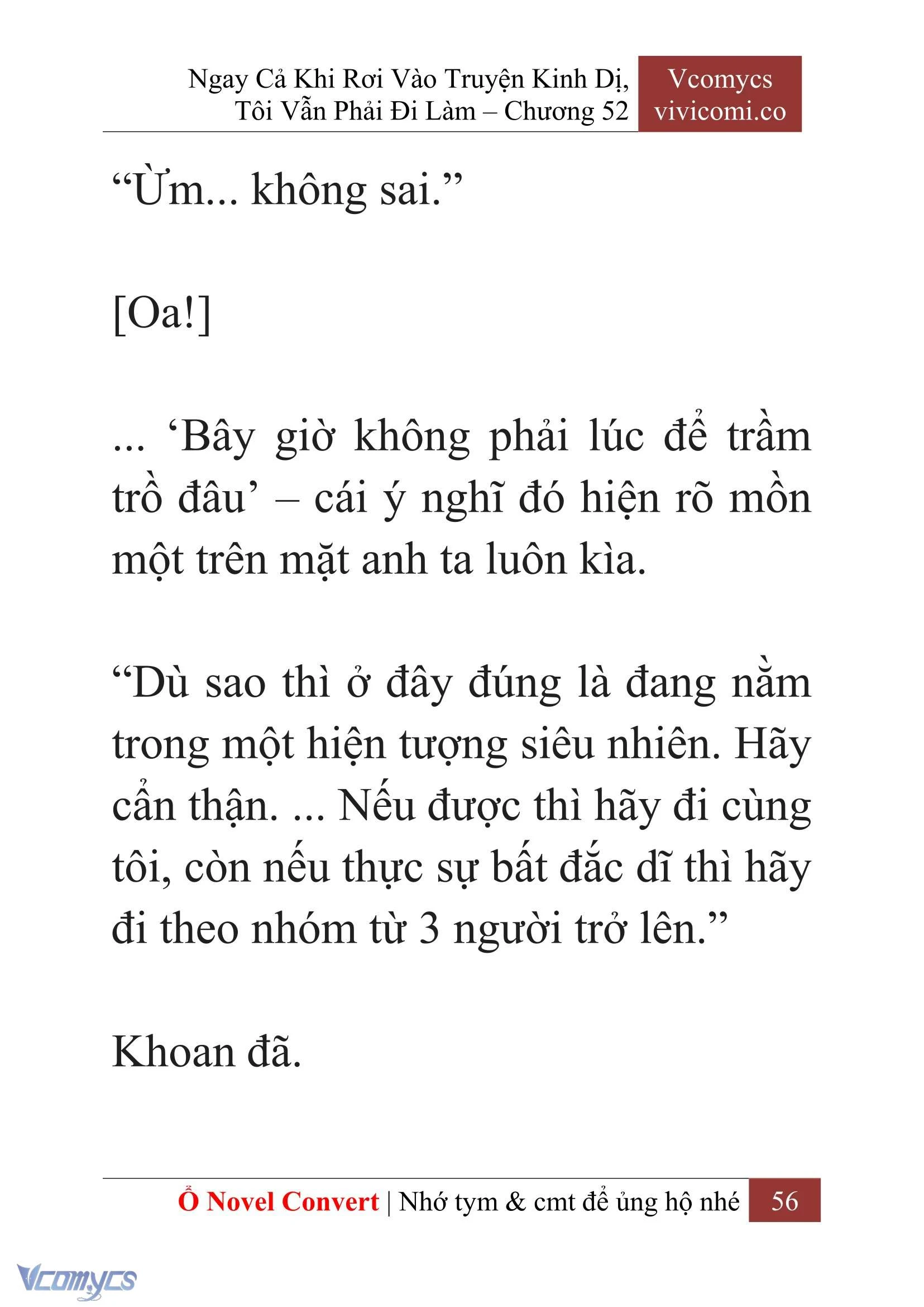 [Novel] Ngay Cả Khi Rơi Vào Truyện Kinh Dị, Tôi Vẫn Phải Đi Làm Chapter  52 - 58