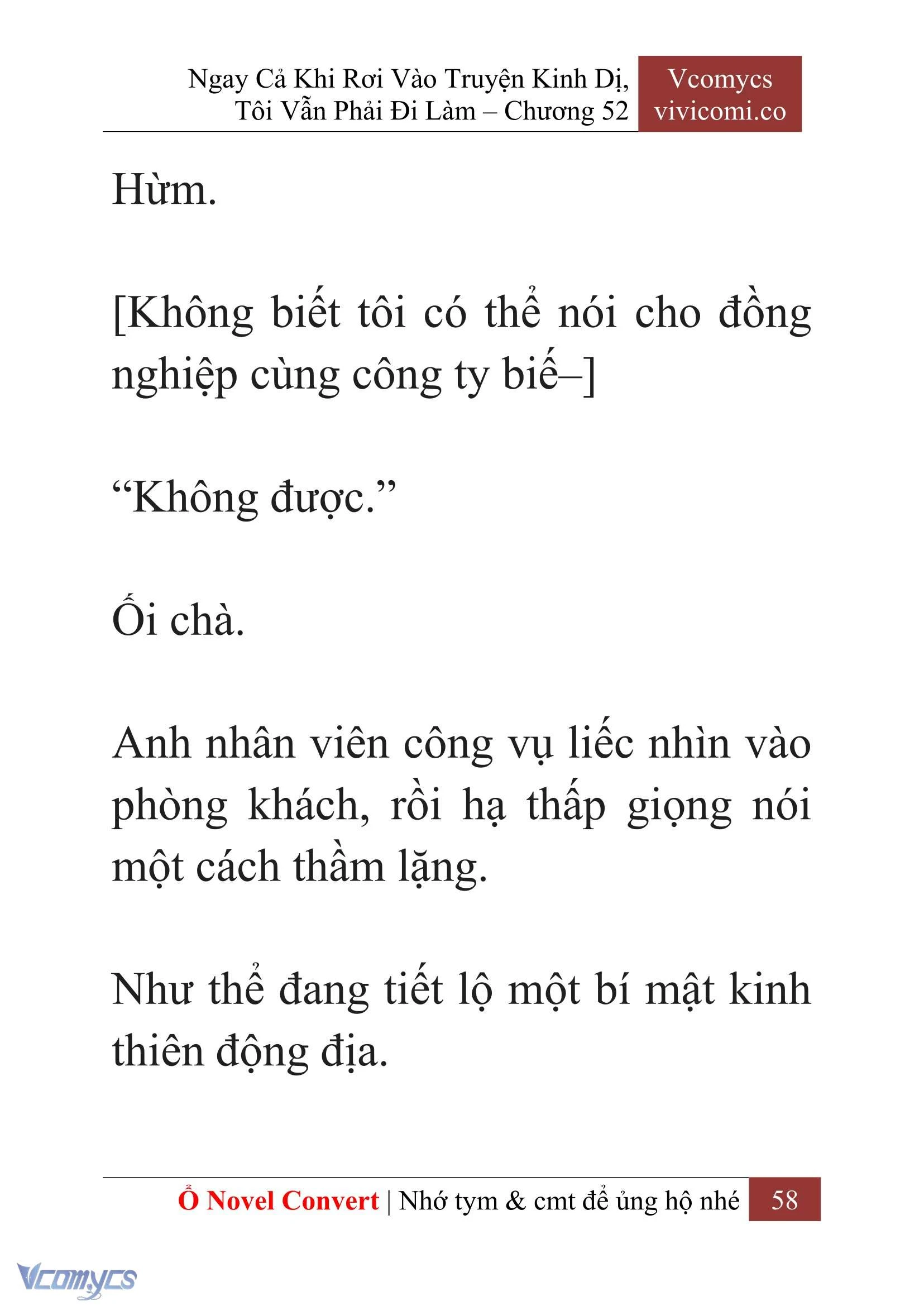 [Novel] Ngay Cả Khi Rơi Vào Truyện Kinh Dị, Tôi Vẫn Phải Đi Làm Chapter  52 - 60