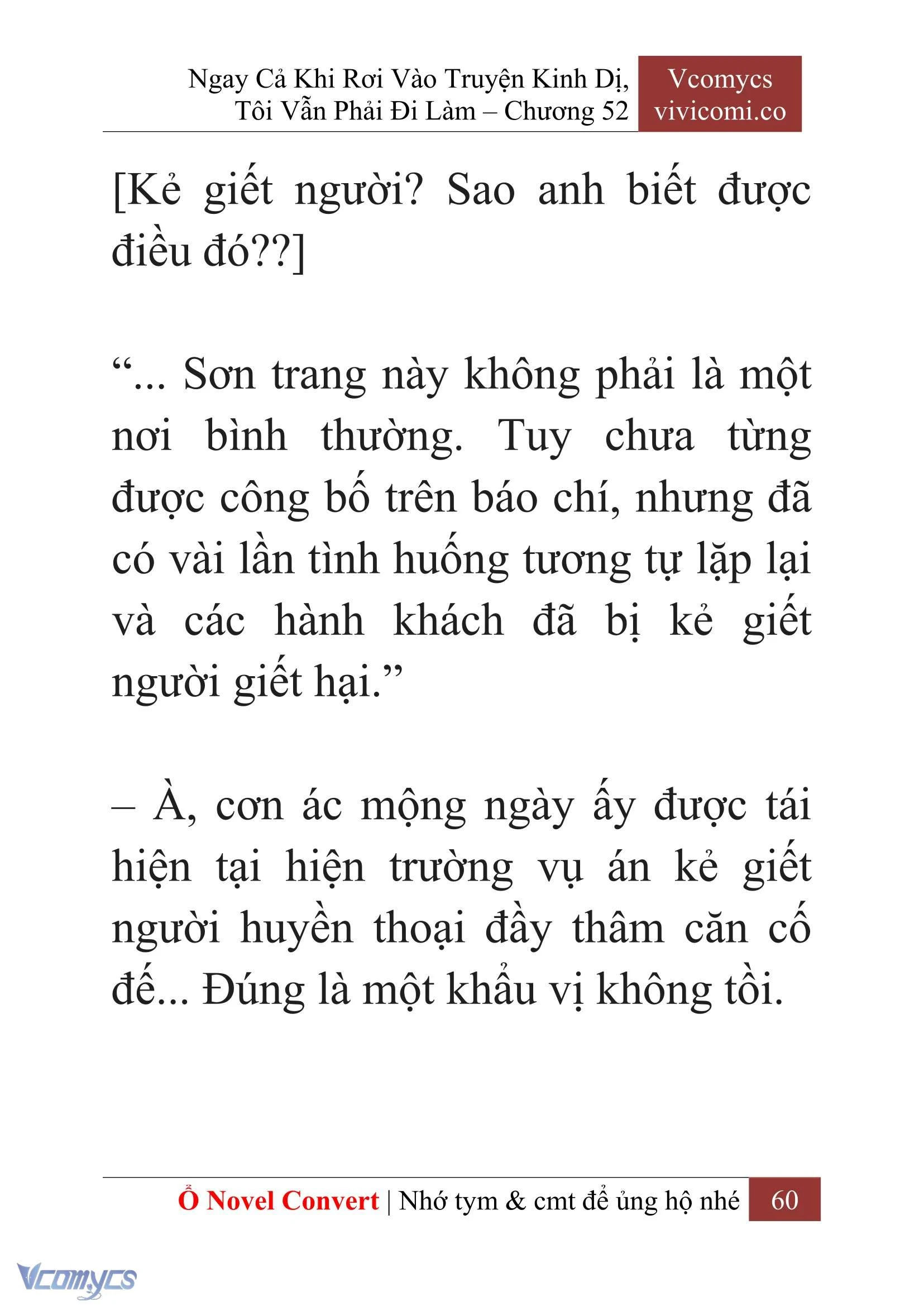 [Novel] Ngay Cả Khi Rơi Vào Truyện Kinh Dị, Tôi Vẫn Phải Đi Làm Chapter  52 - 62