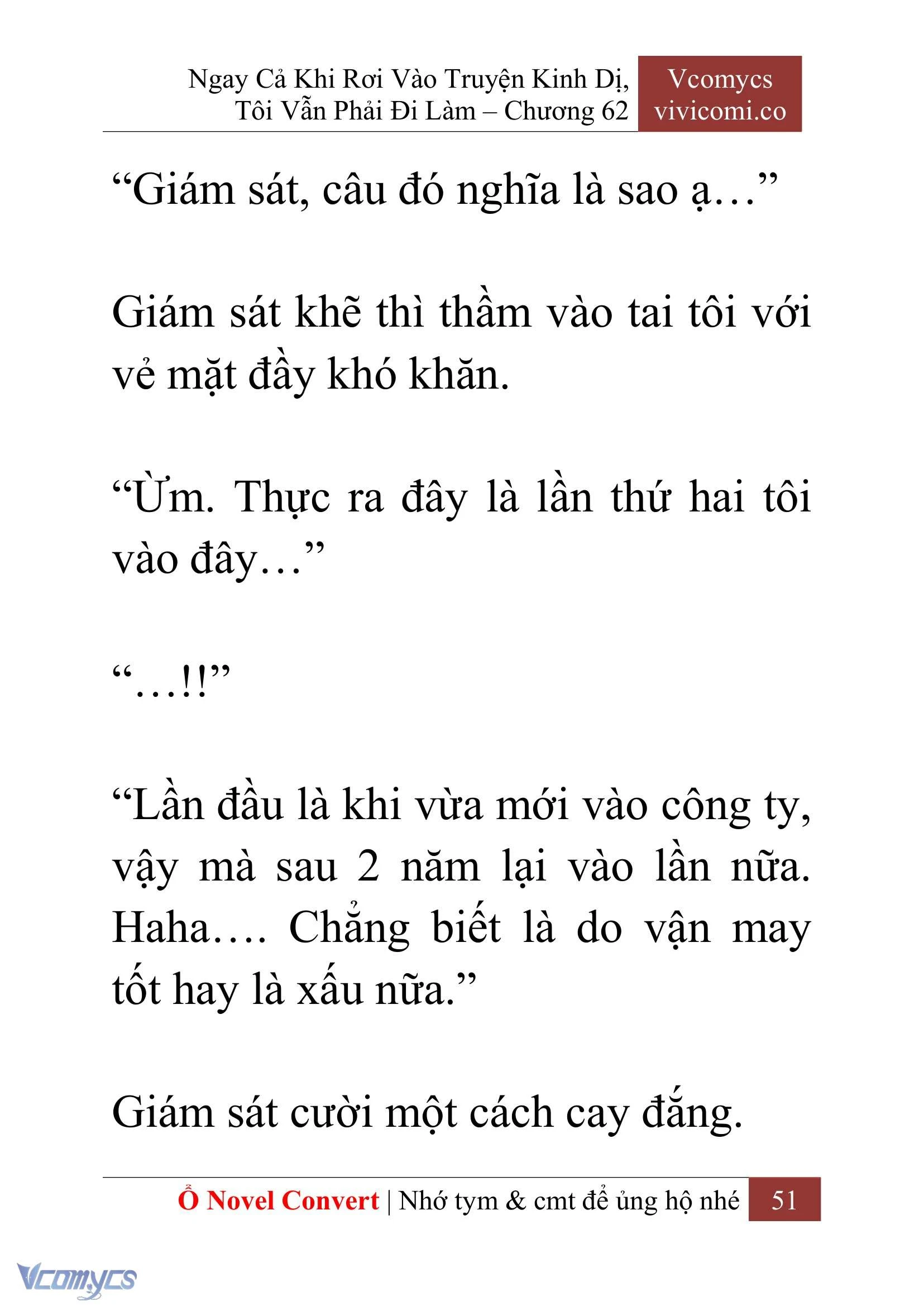 [Novel] Ngay Cả Khi Rơi Vào Truyện Kinh Dị, Tôi Vẫn Phải Đi Làm Chapter  62 - 54