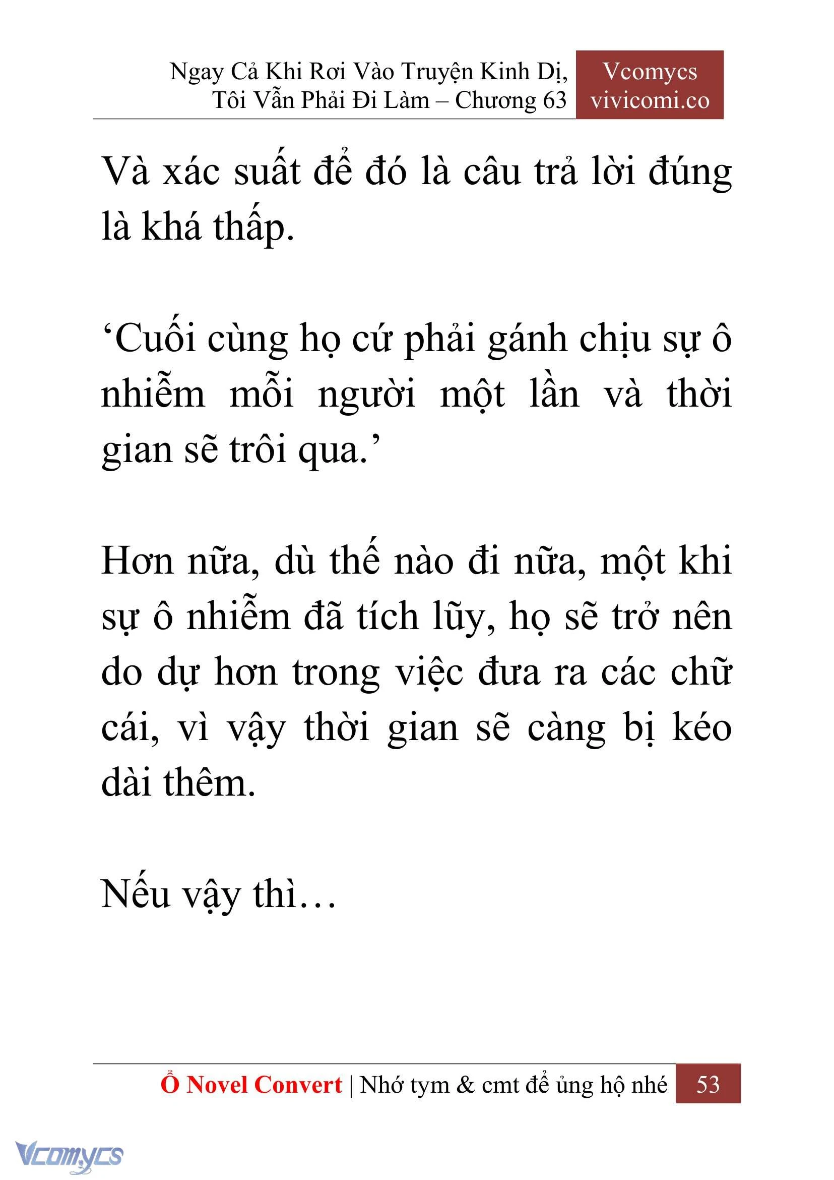 [Novel] Ngay Cả Khi Rơi Vào Truyện Kinh Dị, Tôi Vẫn Phải Đi Làm Chapter  63 - 56