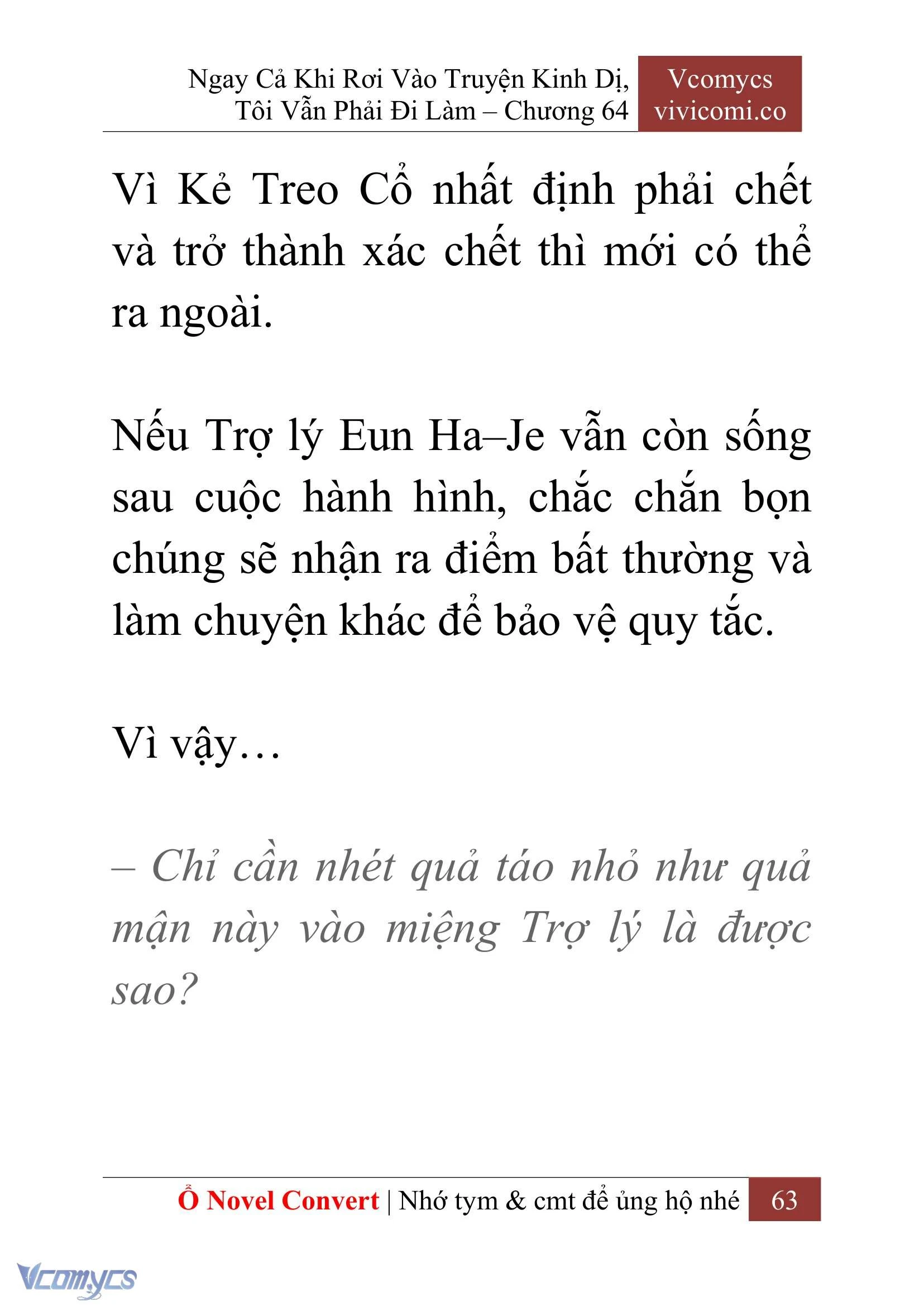 [Novel] Ngay Cả Khi Rơi Vào Truyện Kinh Dị, Tôi Vẫn Phải Đi Làm Chapter  64 - 66