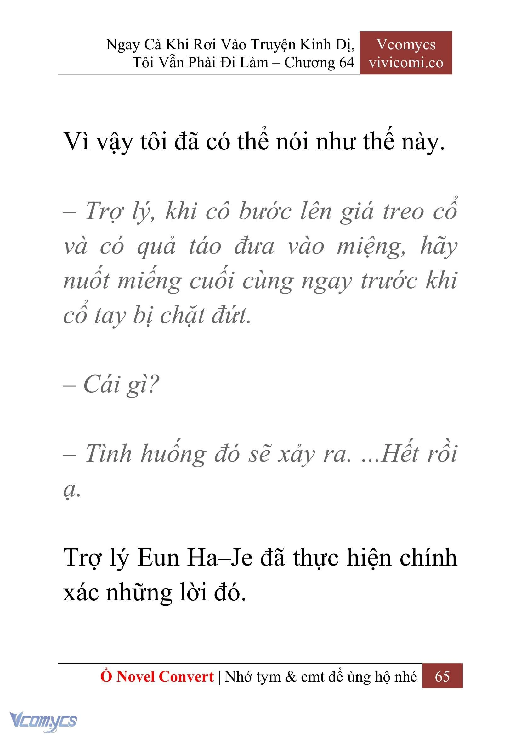 [Novel] Ngay Cả Khi Rơi Vào Truyện Kinh Dị, Tôi Vẫn Phải Đi Làm Chapter  64 - 68