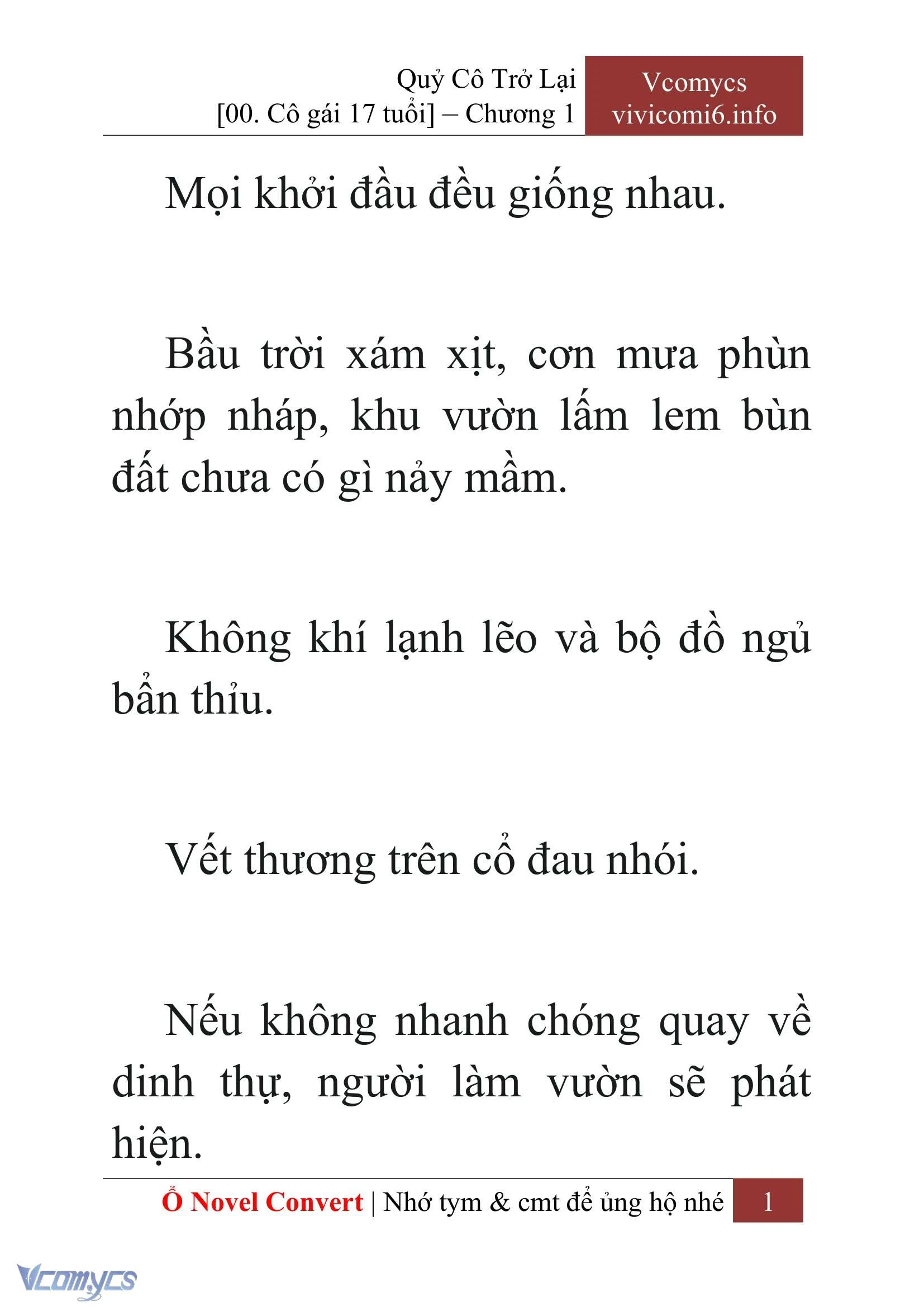 [Novel] Quý Cô Trở Lại Chapter  1 - 3