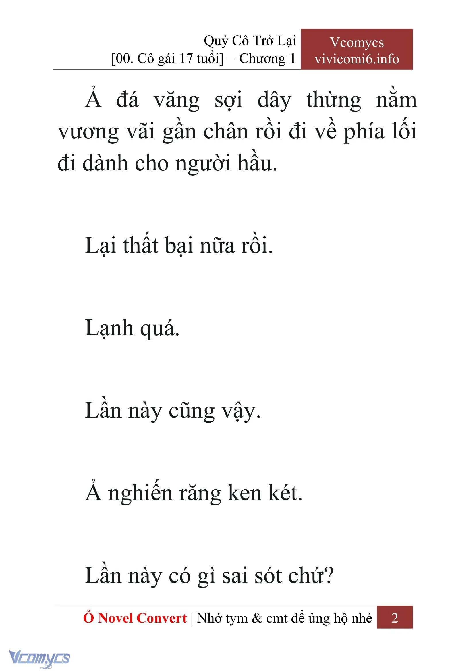 [Novel] Quý Cô Trở Lại Chapter  1 - 4