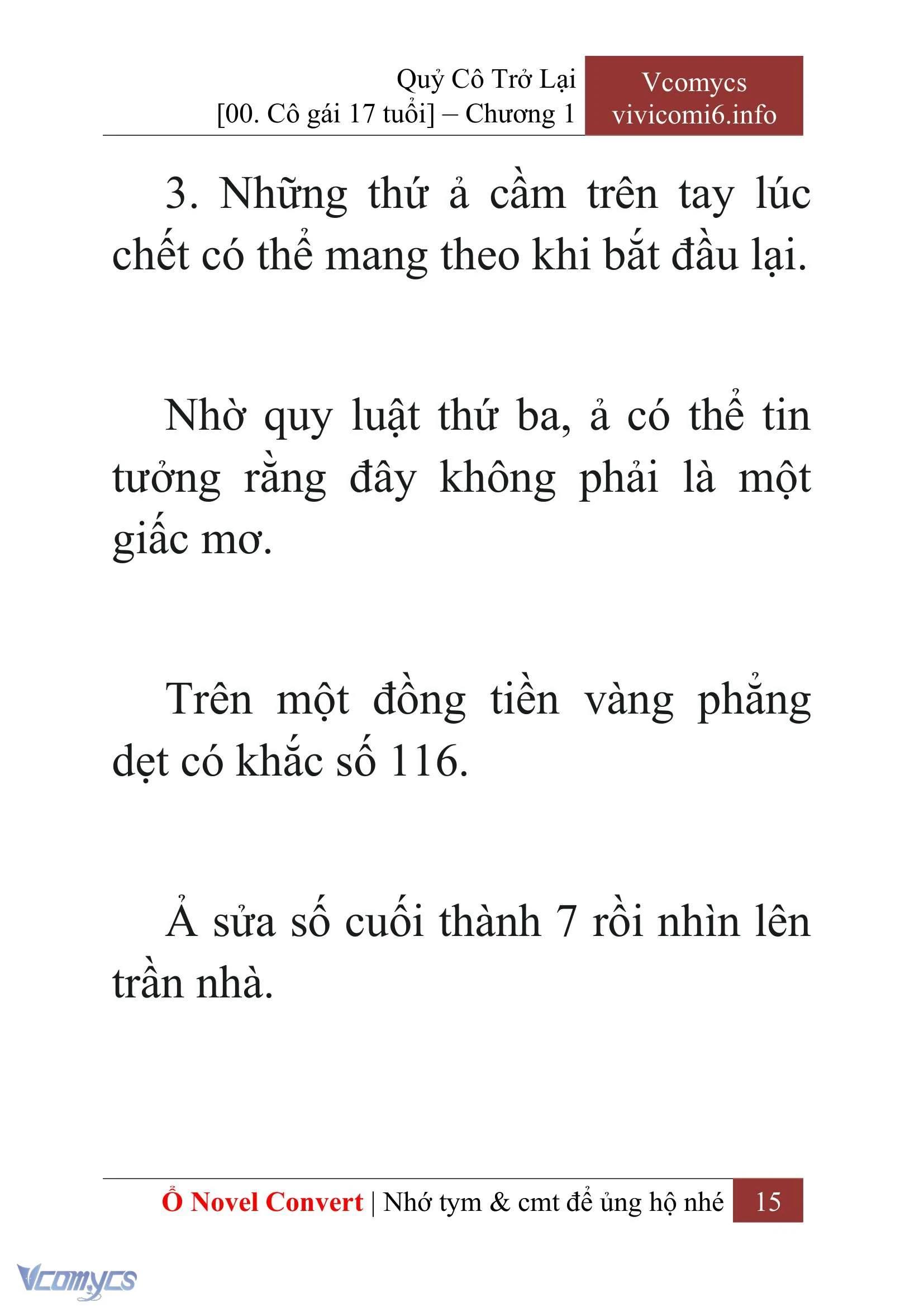 [Novel] Quý Cô Trở Lại Chapter  1 - 17