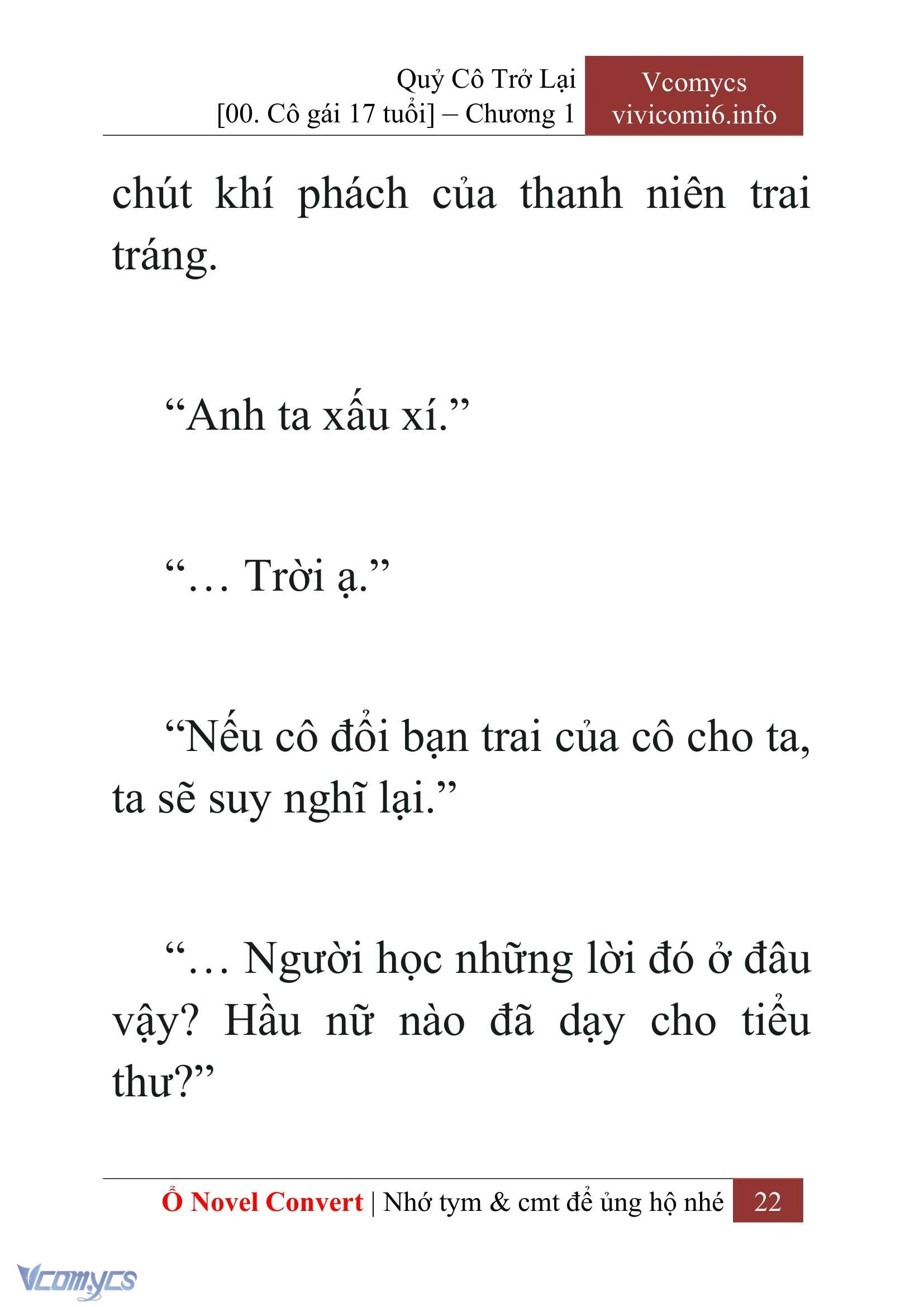 [Novel] Quý Cô Trở Lại Chapter  1 - 24