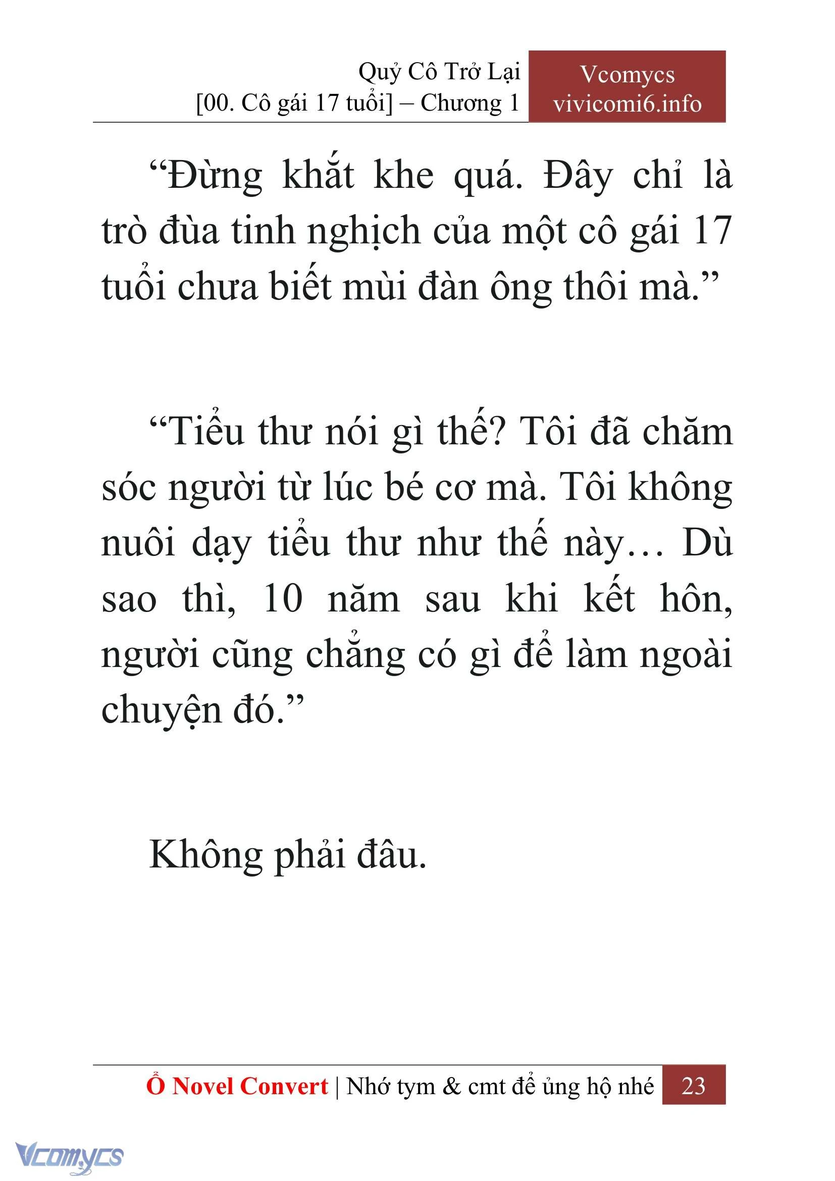 [Novel] Quý Cô Trở Lại Chapter  1 - 25