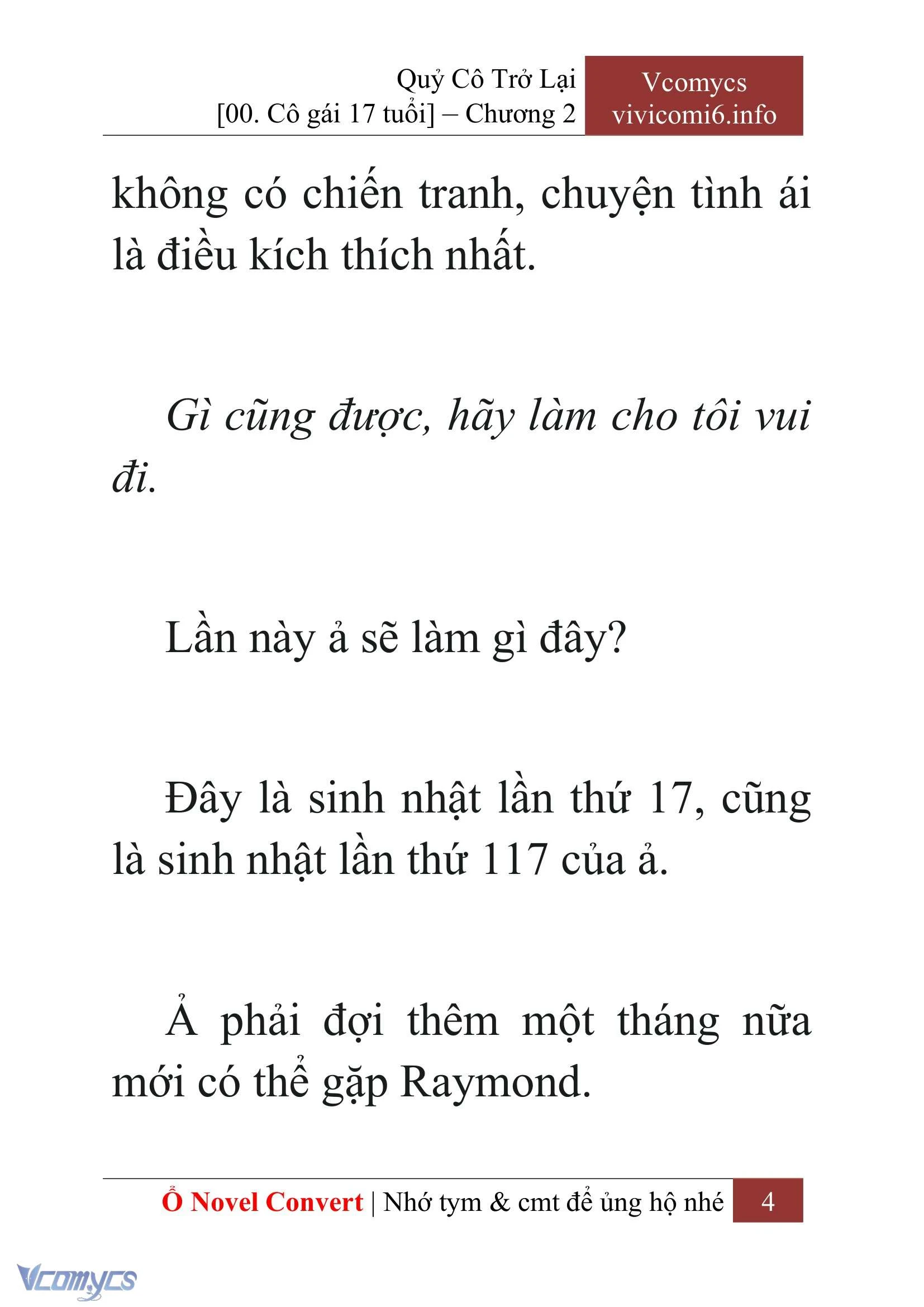 [Novel] Quý Cô Trở Lại Chapter  2 - 6