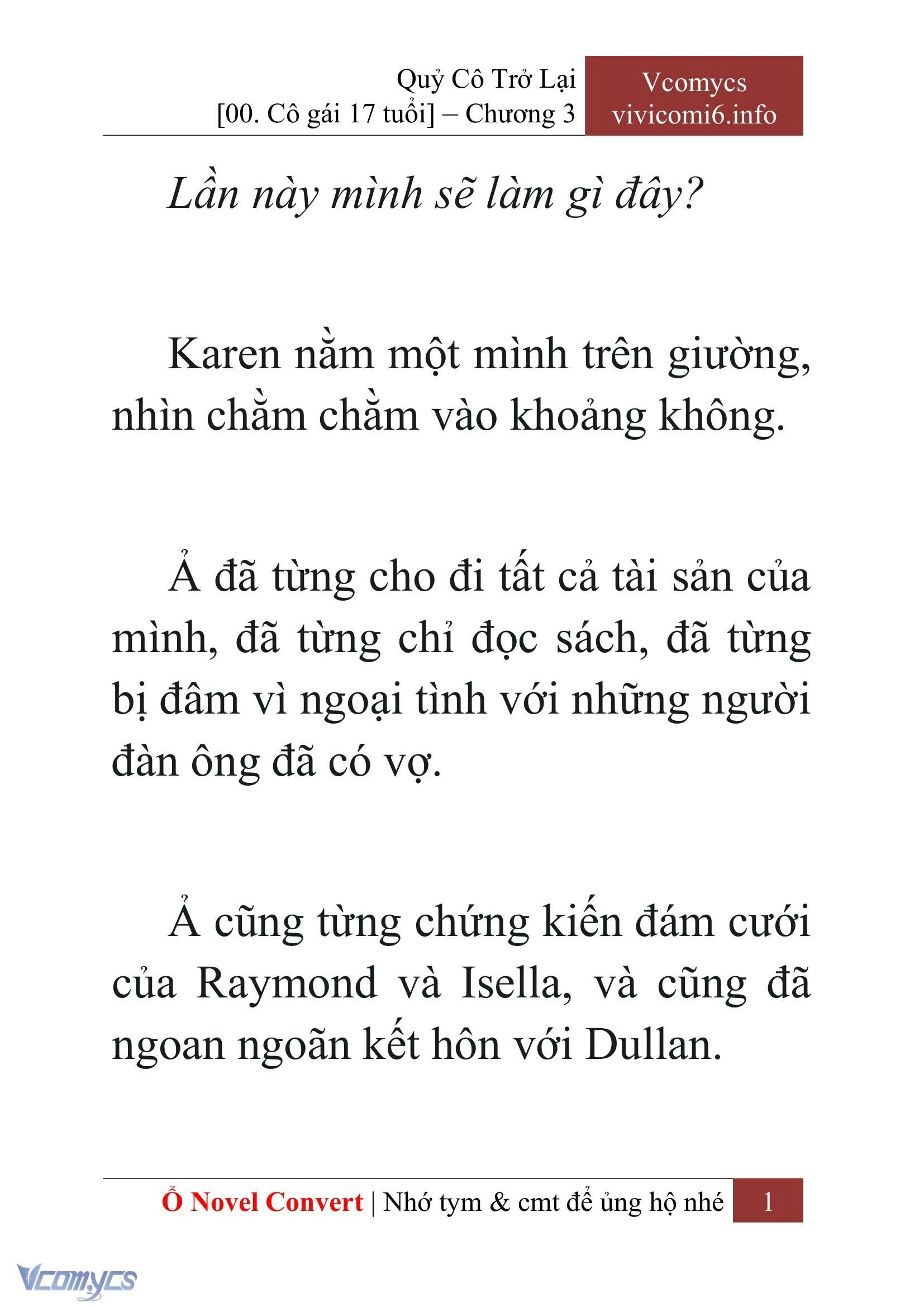 [Novel] Quý Cô Trở Lại Chapter  3 - 3
