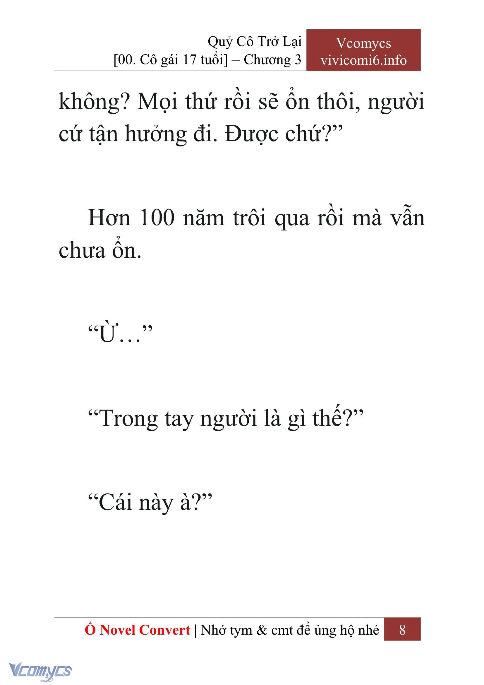 [Novel] Quý Cô Trở Lại Chapter  3 - 10