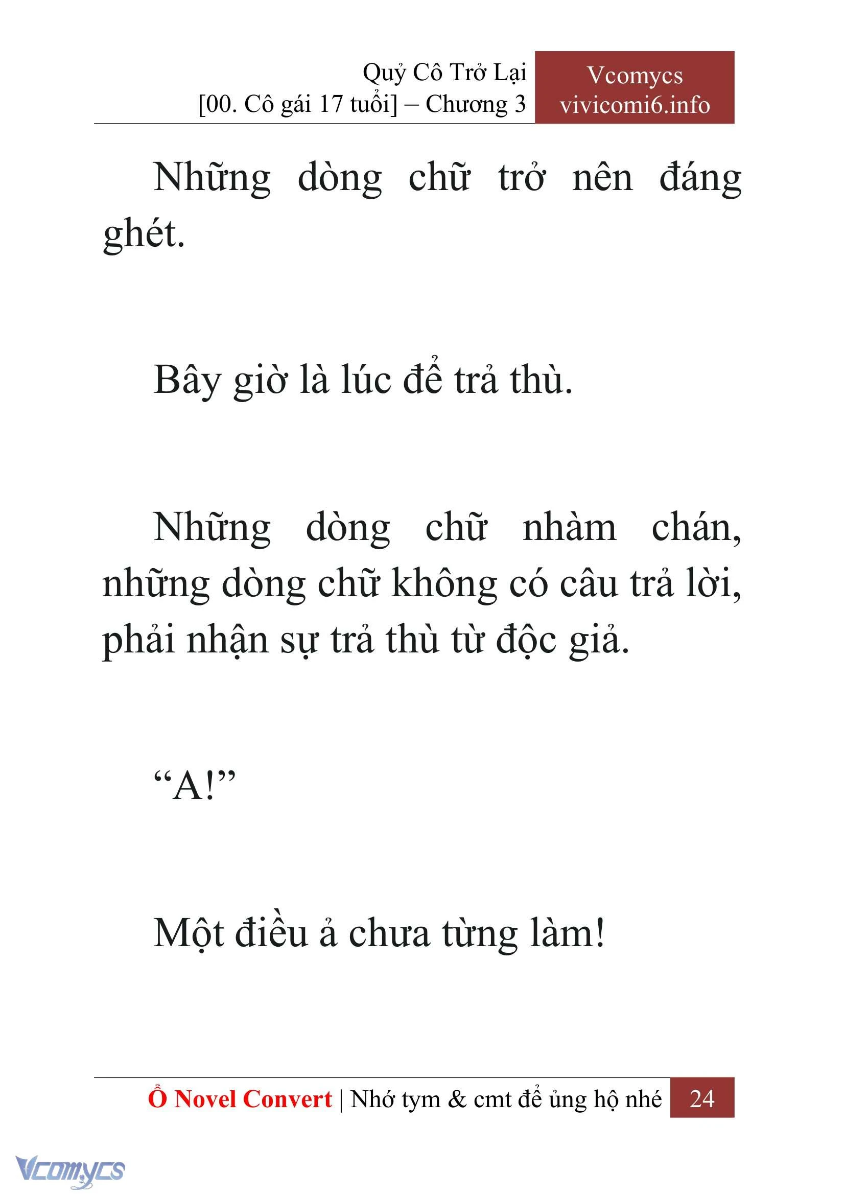 [Novel] Quý Cô Trở Lại Chapter  3 - 26