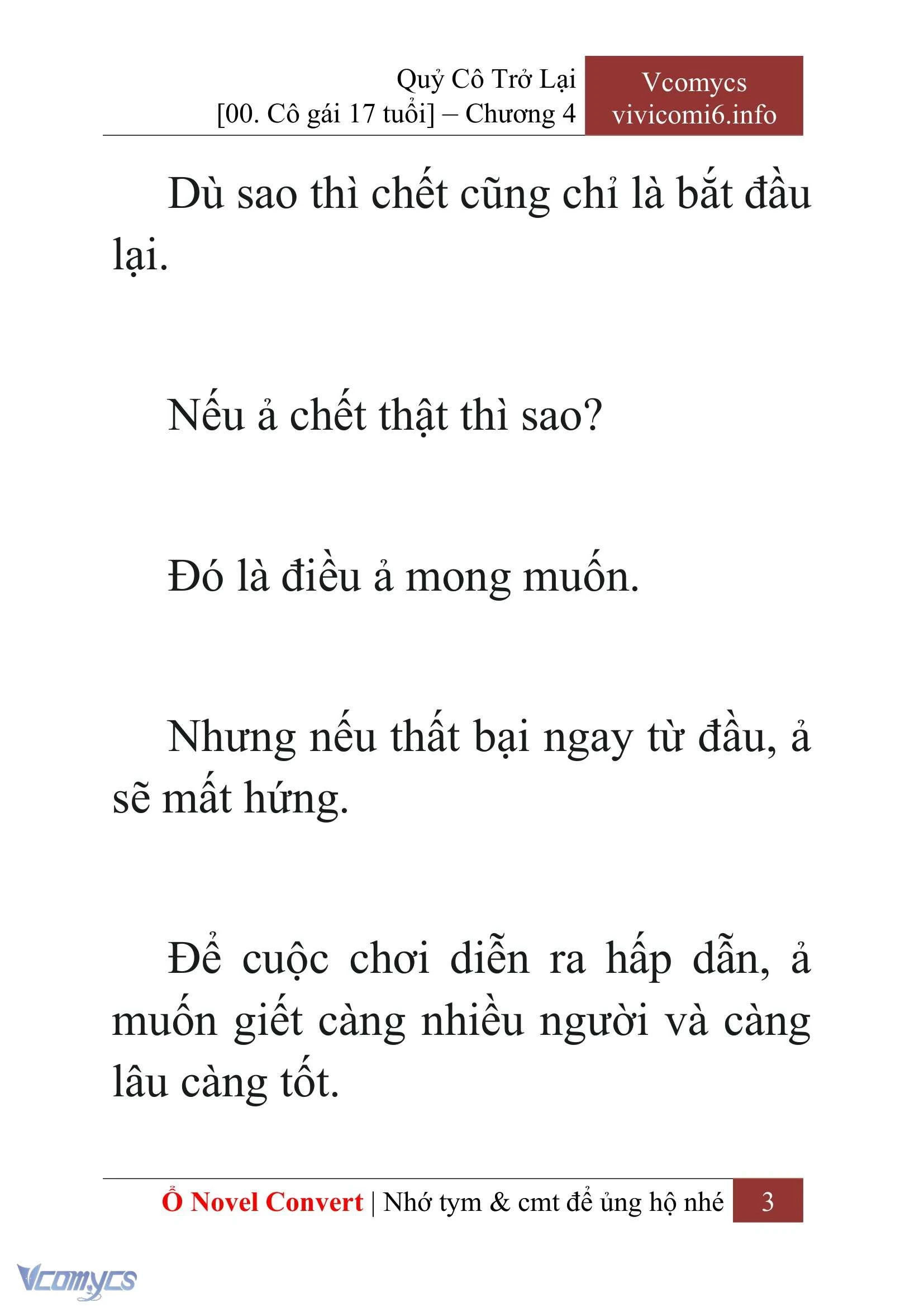 [Novel] Quý Cô Trở Lại Chapter  4 - 5
