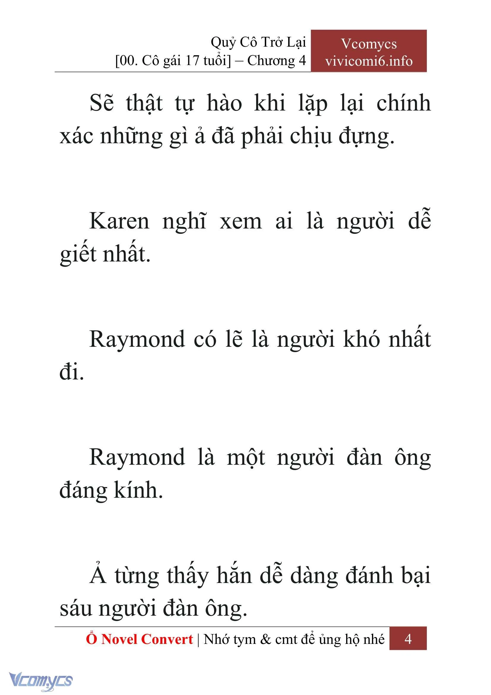 [Novel] Quý Cô Trở Lại Chapter  4 - 6