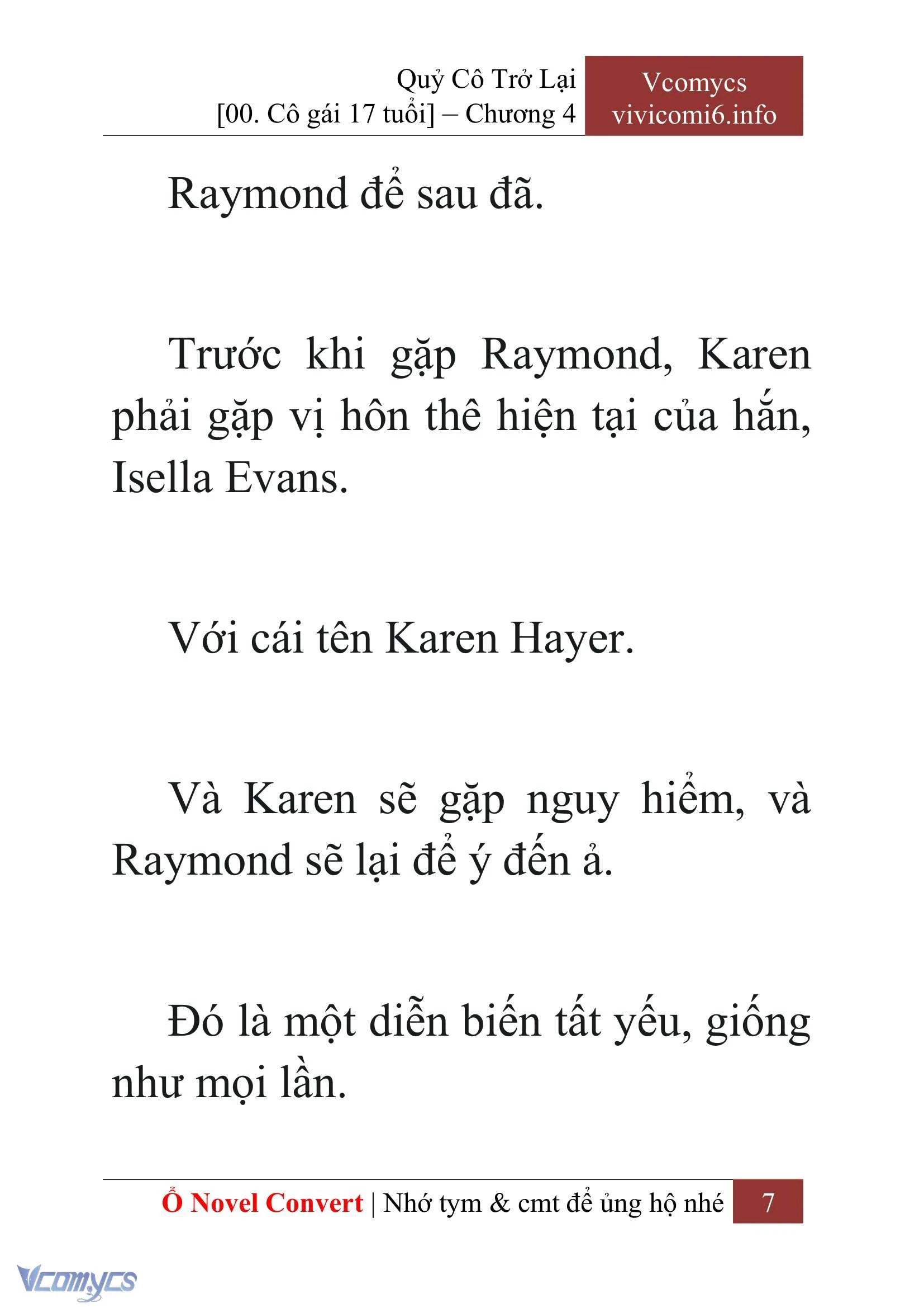 [Novel] Quý Cô Trở Lại Chapter  4 - 9