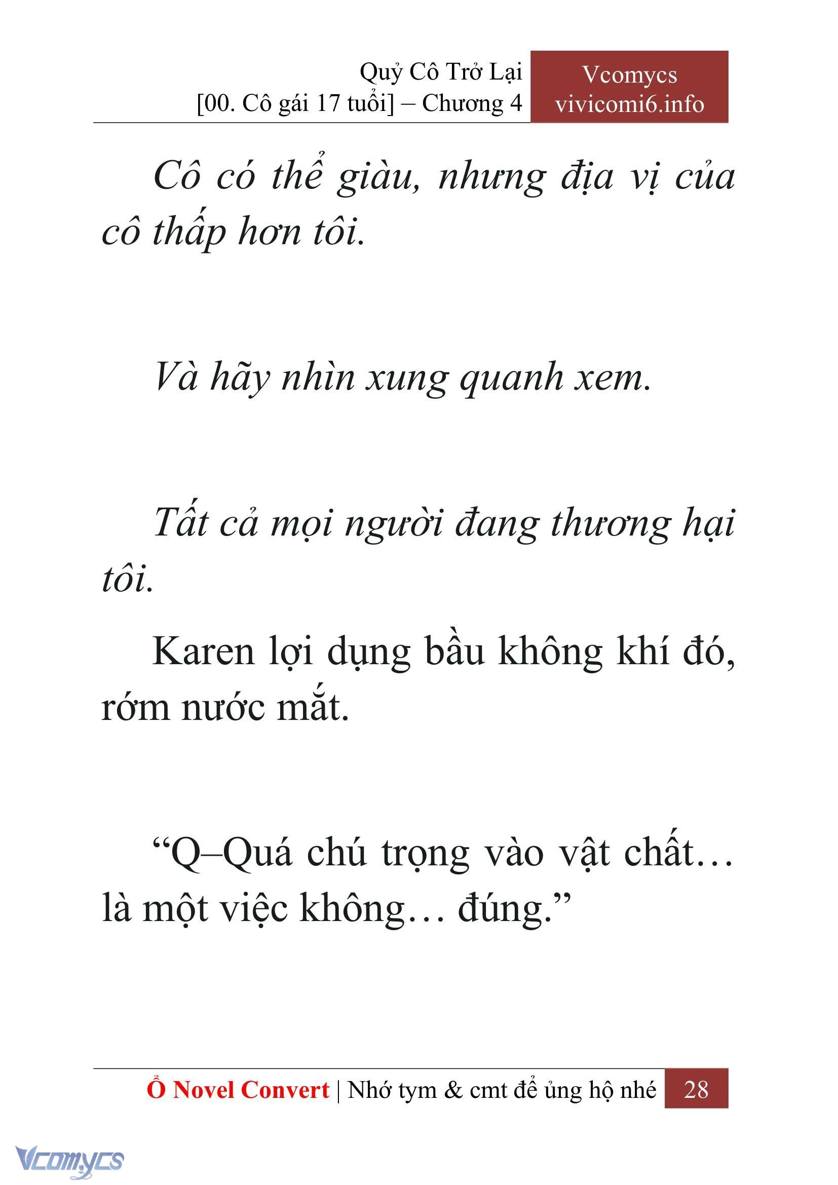 [Novel] Quý Cô Trở Lại Chapter  4 - 30