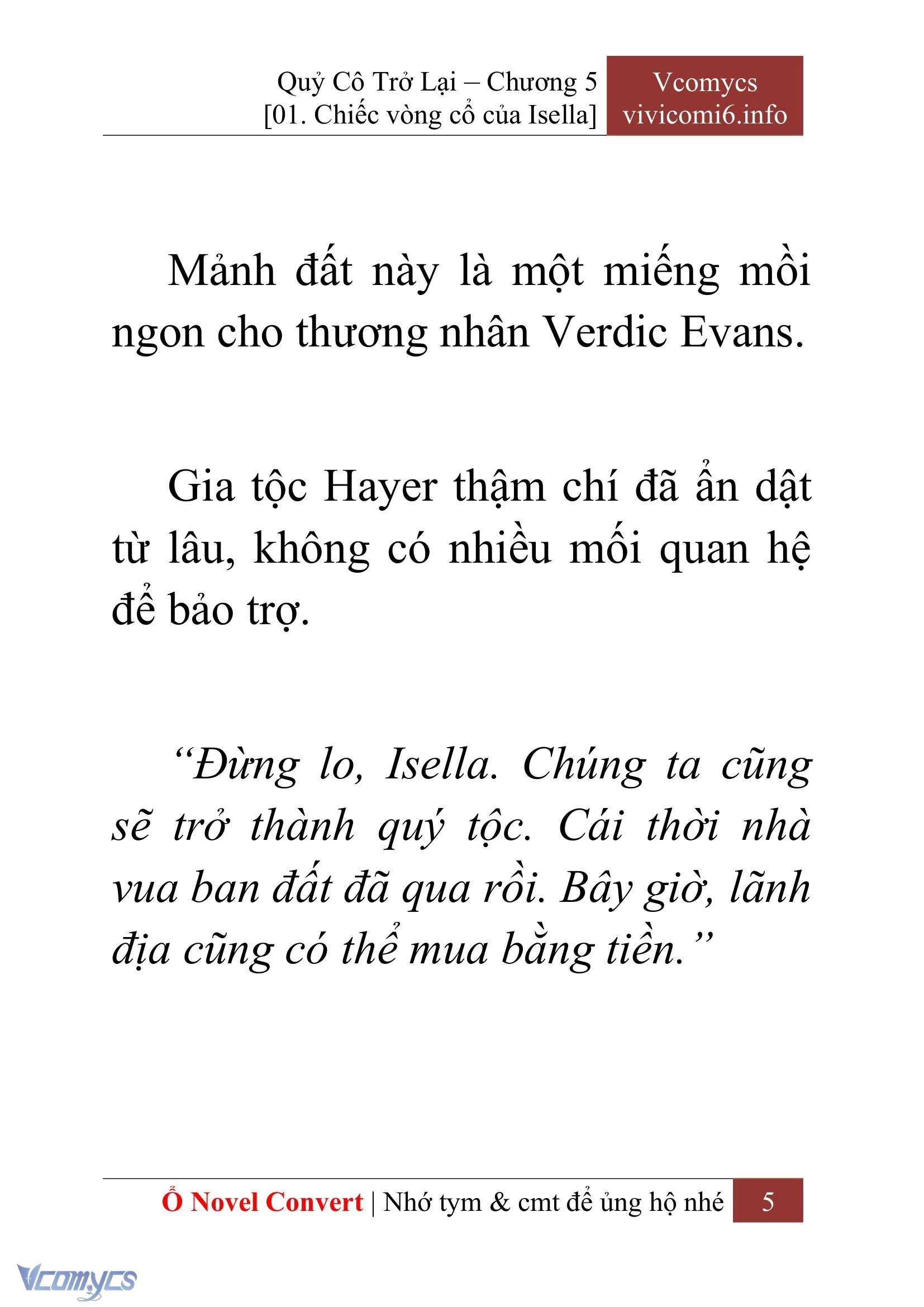 [Novel] Quý Cô Trở Lại Chapter  5 - 7