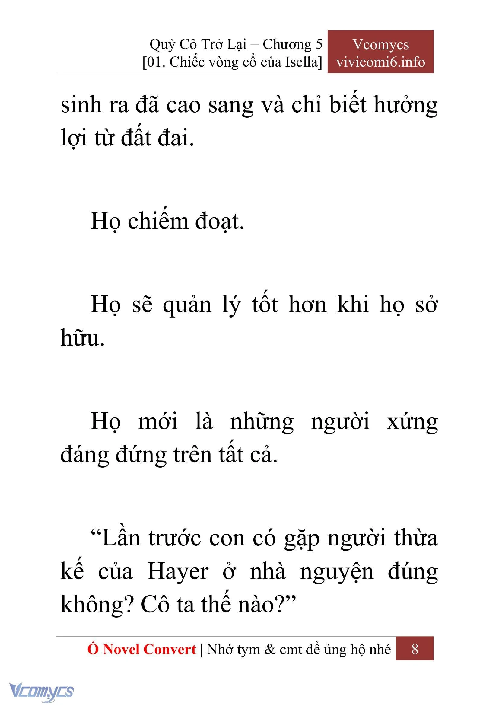 [Novel] Quý Cô Trở Lại Chapter  5 - 10
