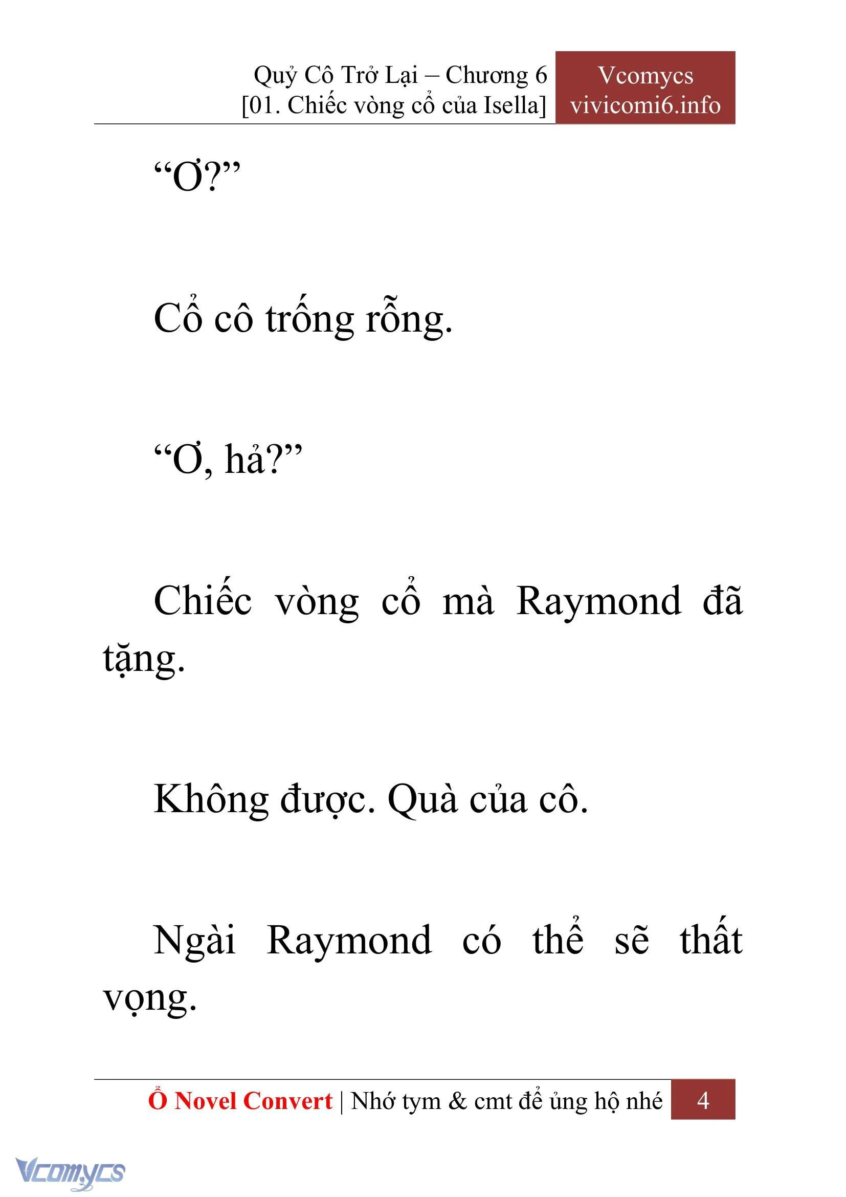 [Novel] Quý Cô Trở Lại Chapter  6 - 6