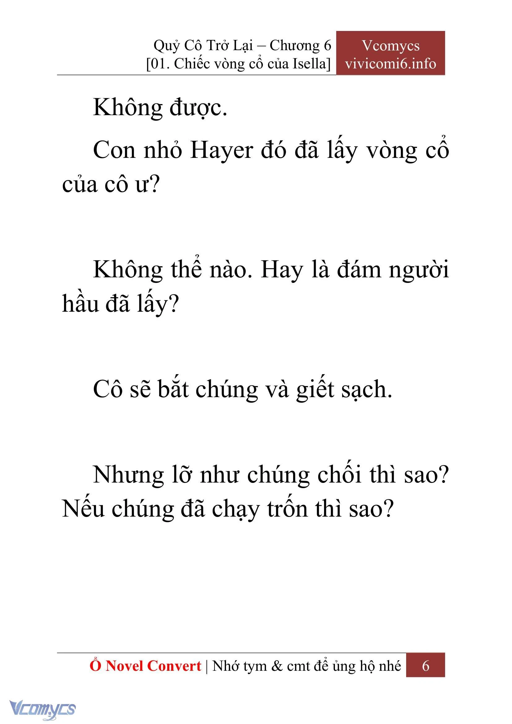 [Novel] Quý Cô Trở Lại Chapter  6 - 8