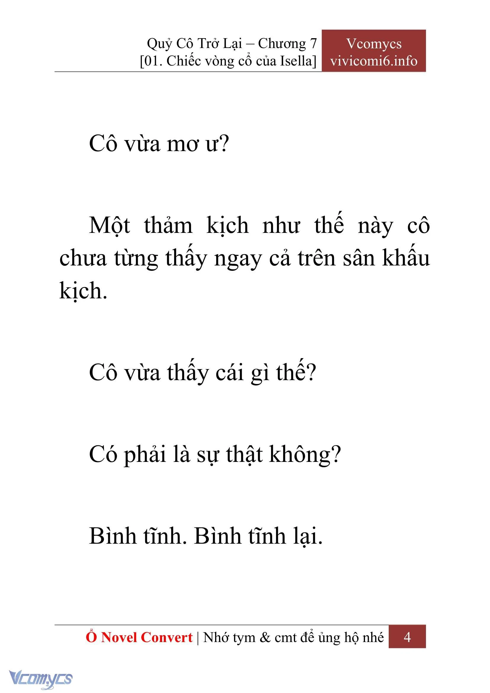 [Novel] Quý Cô Trở Lại Chapter  7 - 6
