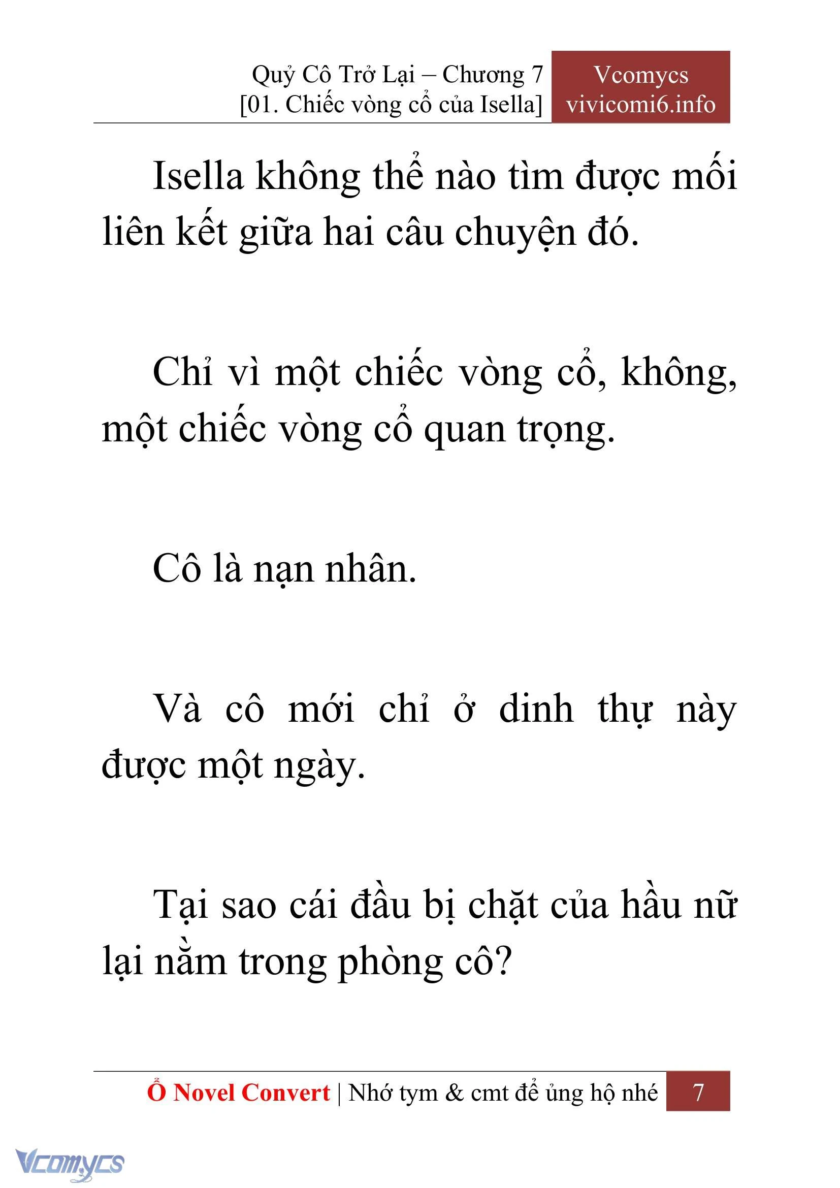 [Novel] Quý Cô Trở Lại Chapter  7 - 9