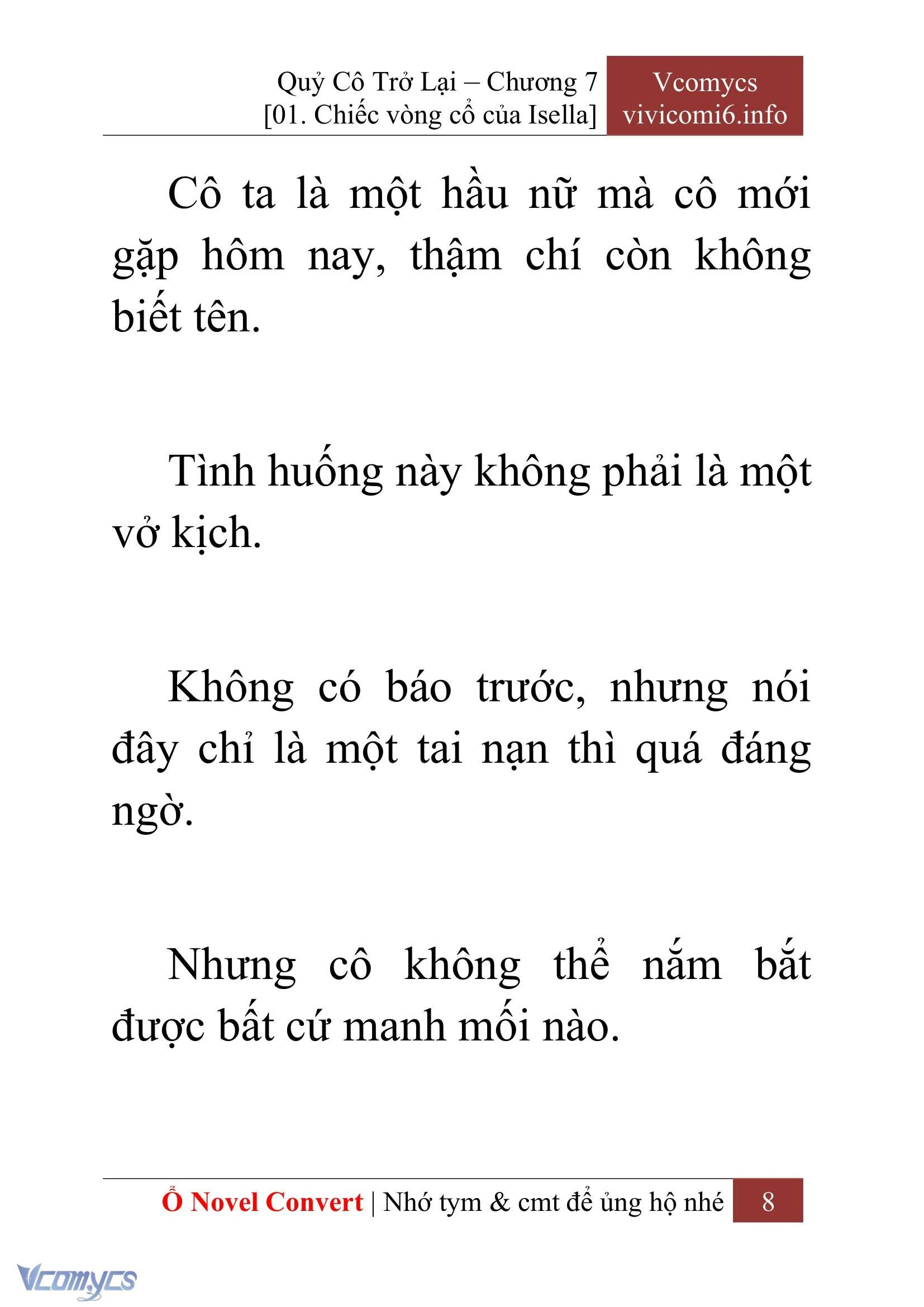 [Novel] Quý Cô Trở Lại Chapter  7 - 10