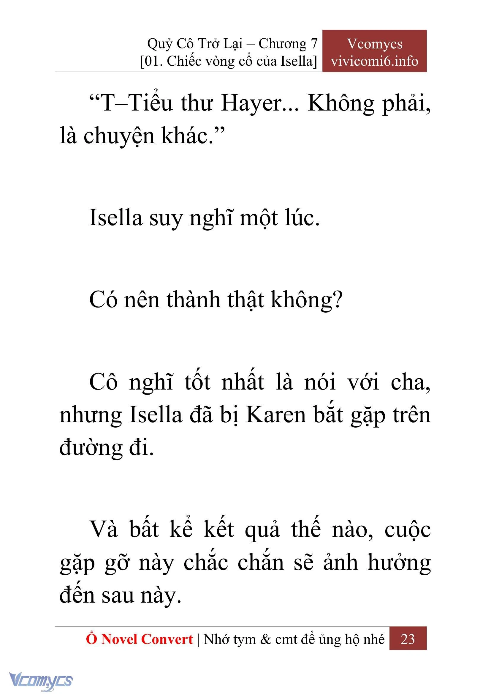 [Novel] Quý Cô Trở Lại Chapter  7 - 25