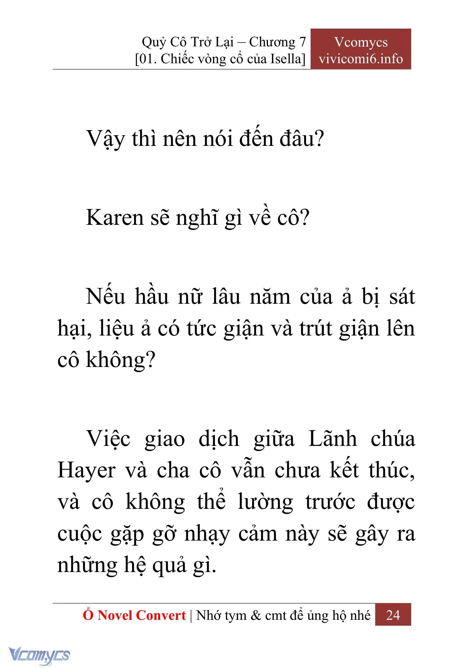 [Novel] Quý Cô Trở Lại Chapter  7 - 26