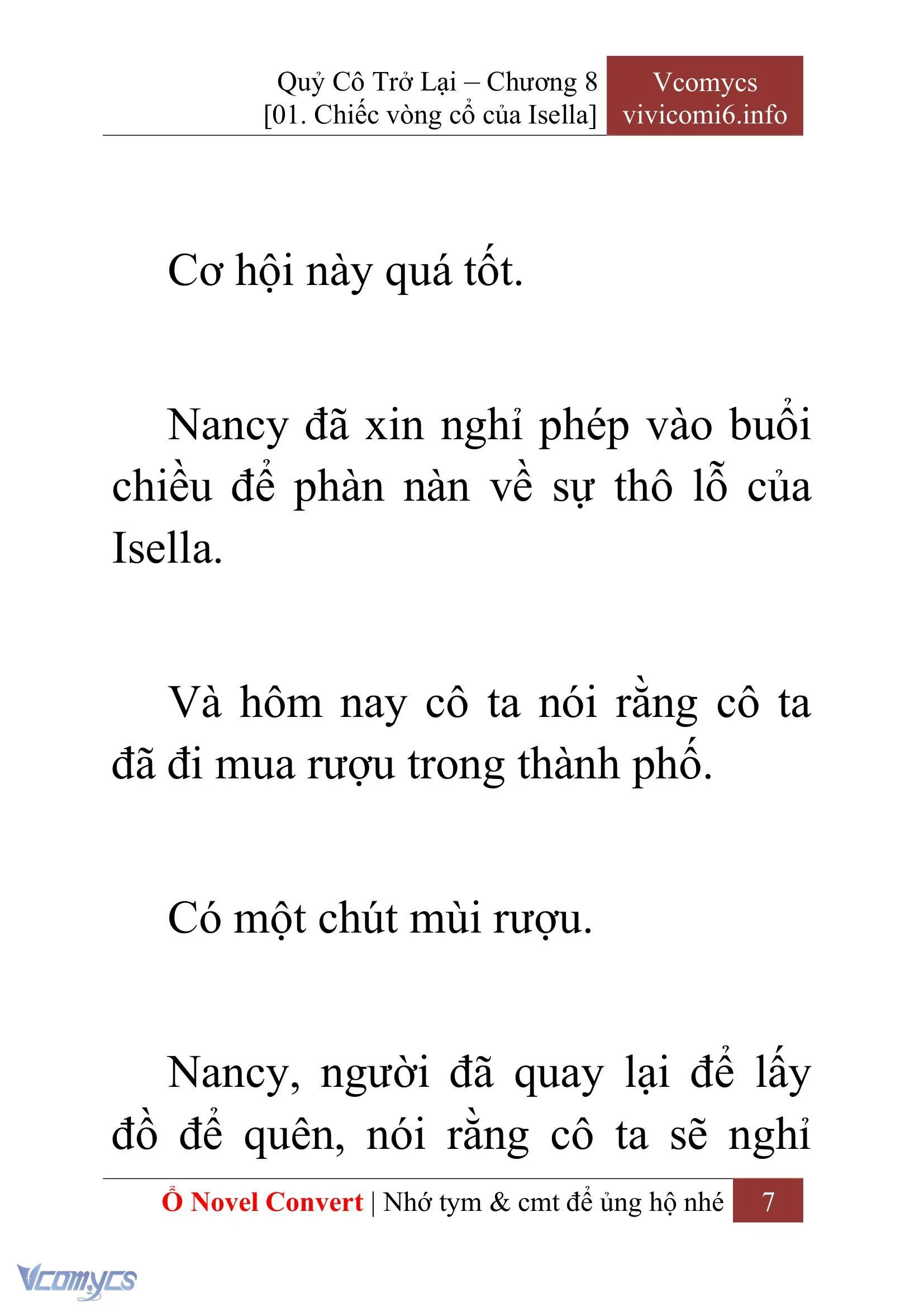 [Novel] Quý Cô Trở Lại Chapter  8 - 9