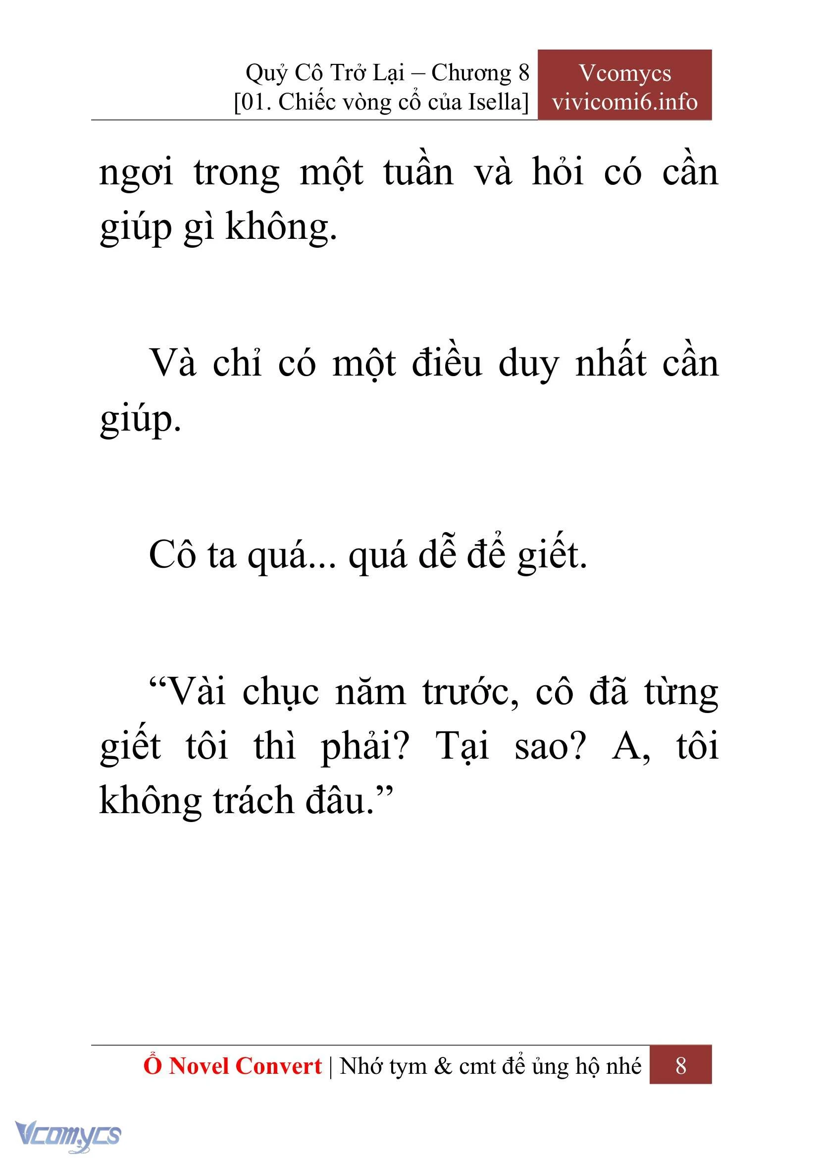 [Novel] Quý Cô Trở Lại Chapter  8 - 10