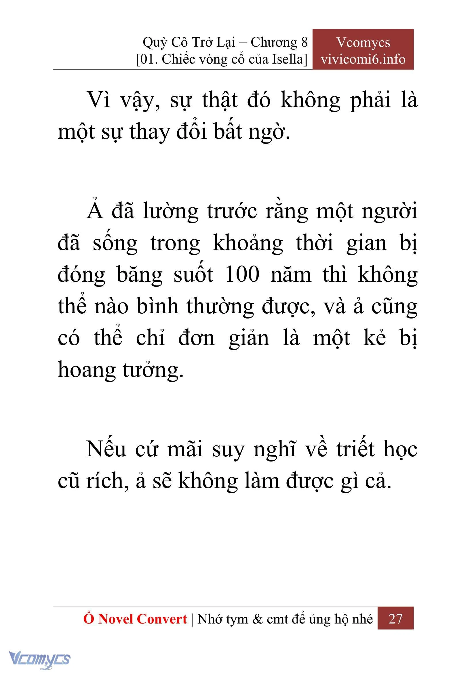 [Novel] Quý Cô Trở Lại Chapter  8 - 29