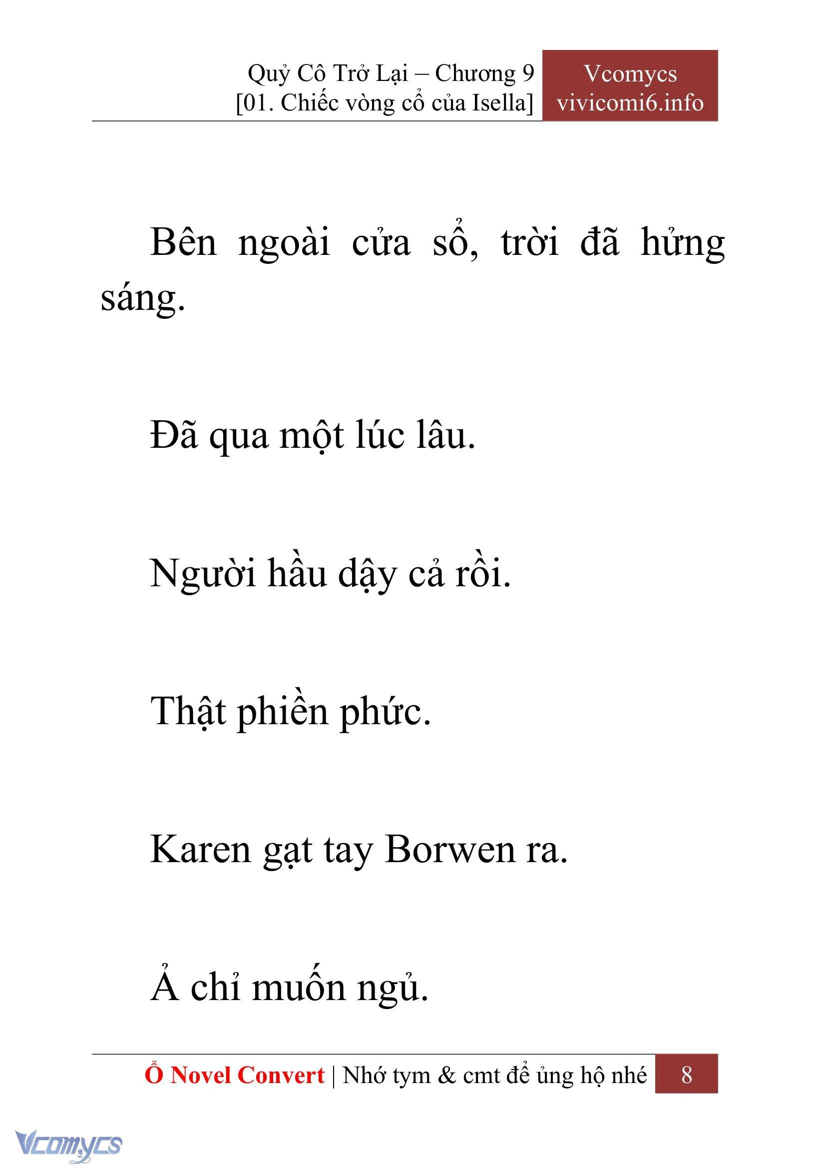 [Novel] Quý Cô Trở Lại Chapter  9 - 10
