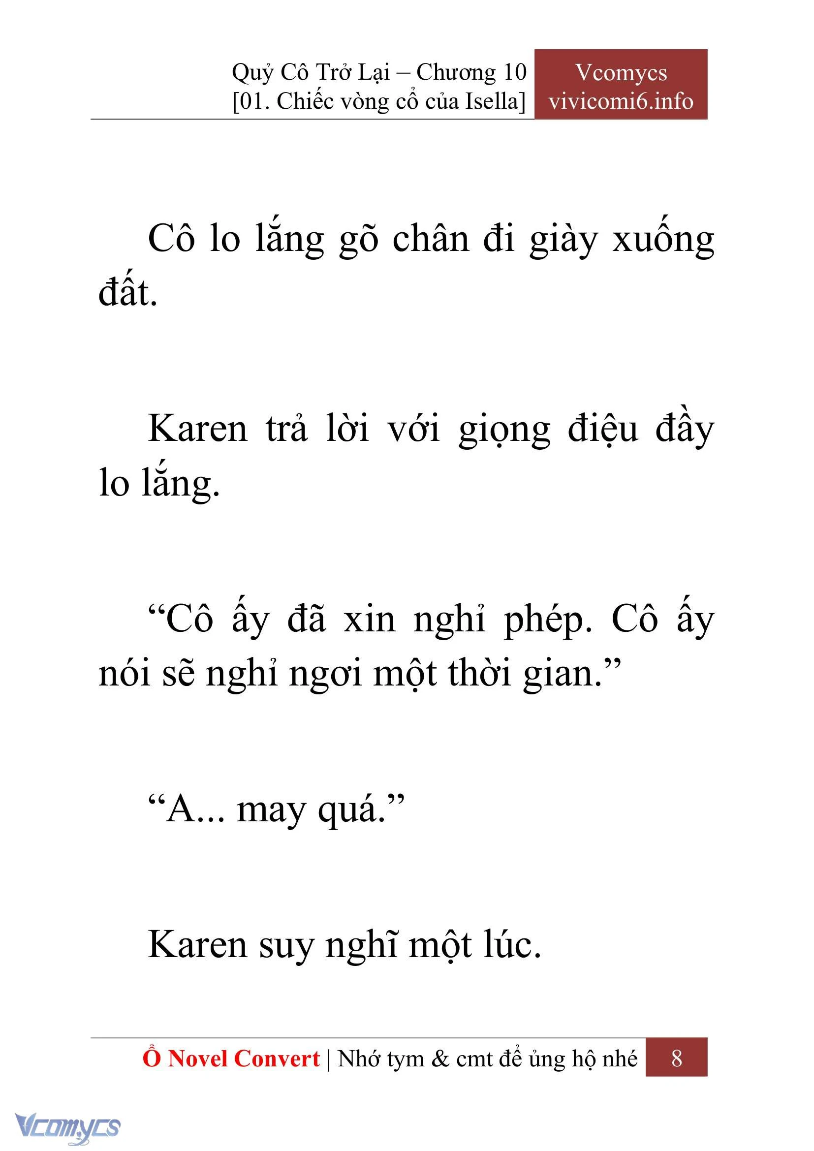 [Novel] Quý Cô Trở Lại Chapter  10 - 10