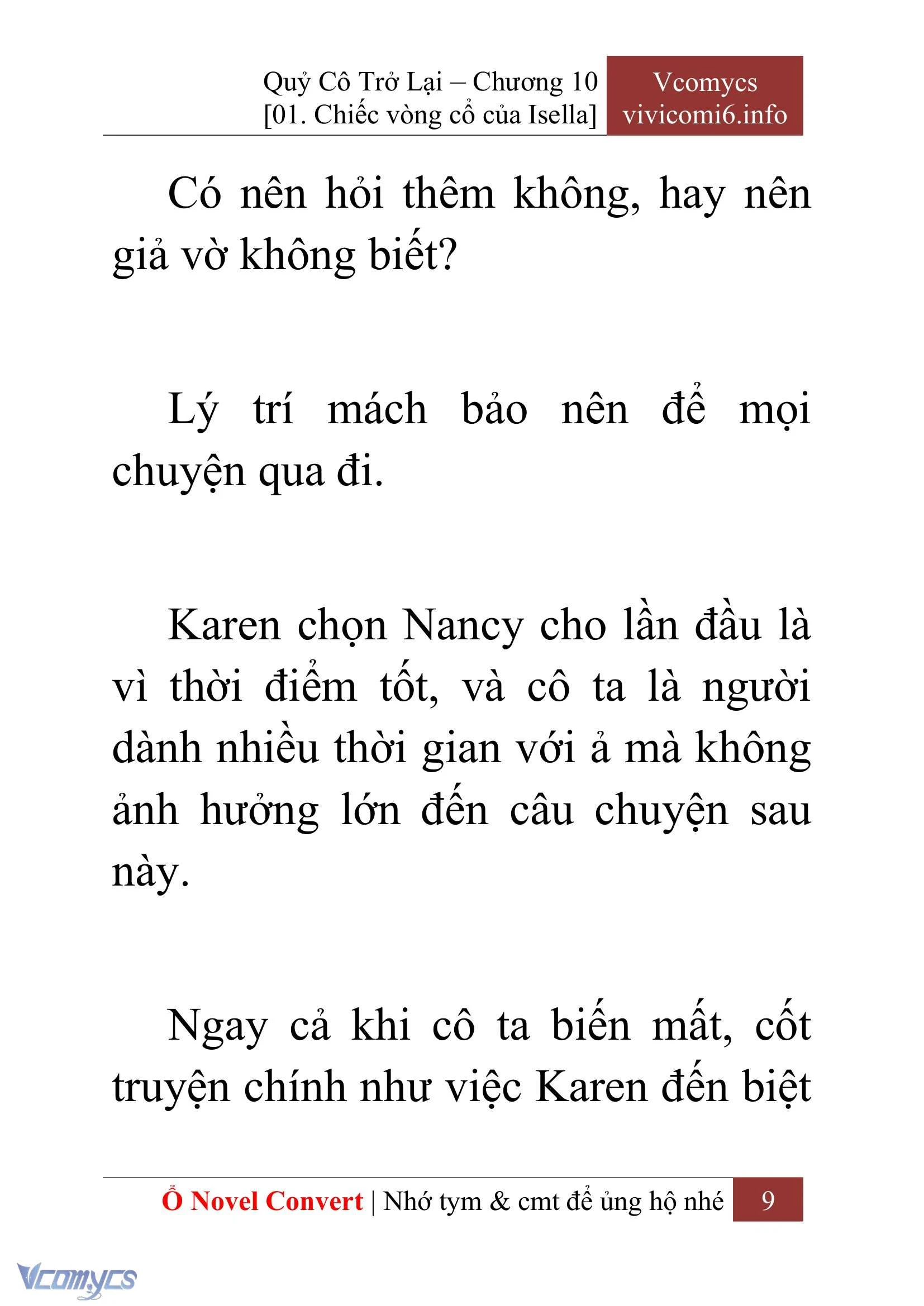 [Novel] Quý Cô Trở Lại Chapter  10 - 11