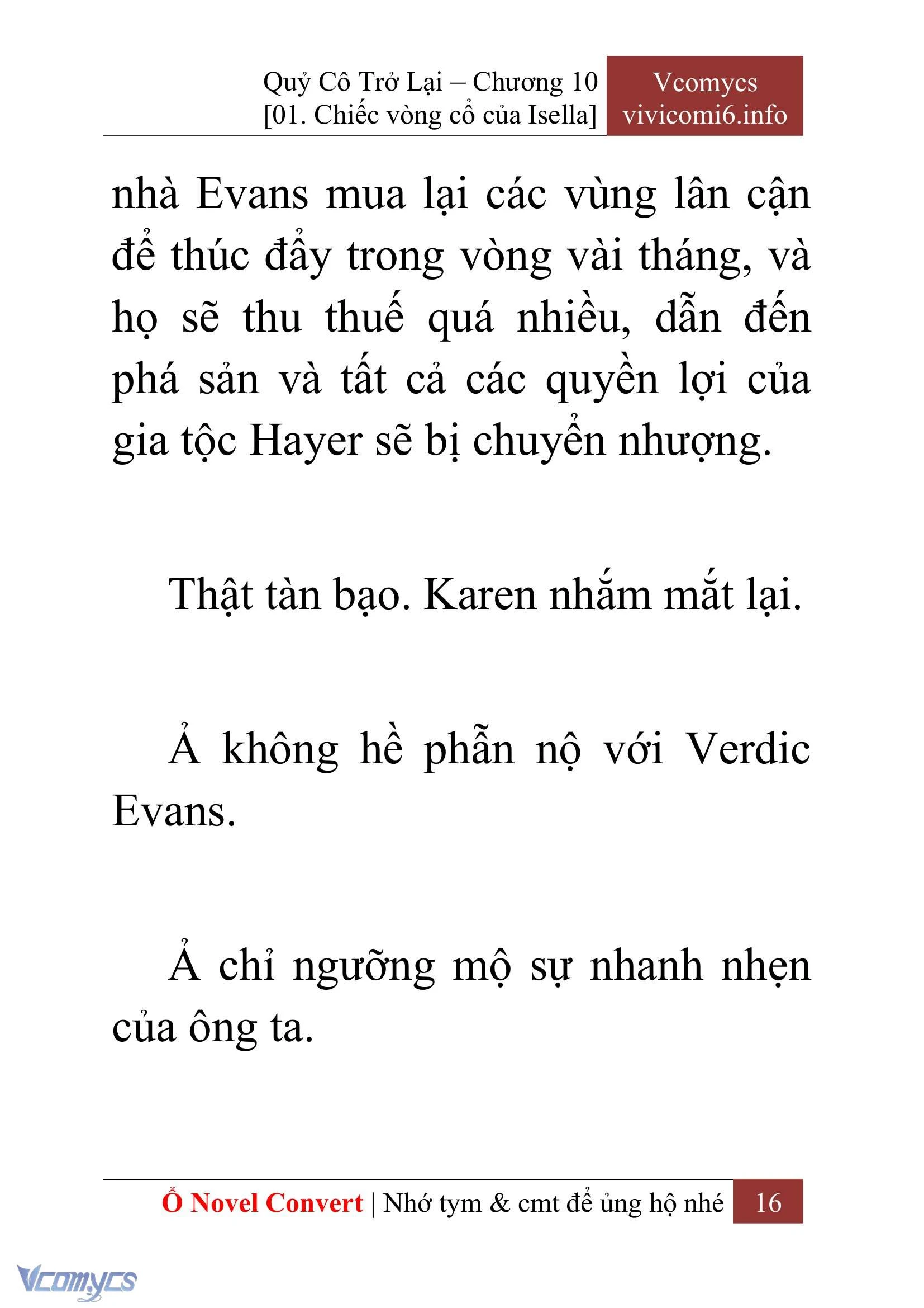 [Novel] Quý Cô Trở Lại Chapter  10 - 18