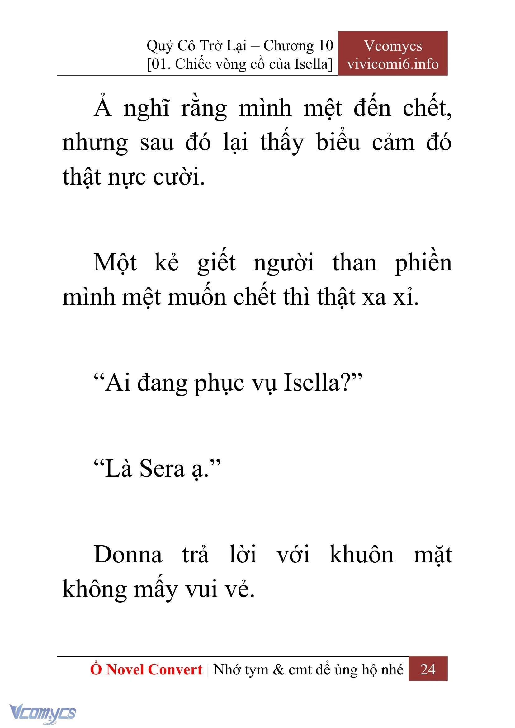 [Novel] Quý Cô Trở Lại Chapter  10 - 26