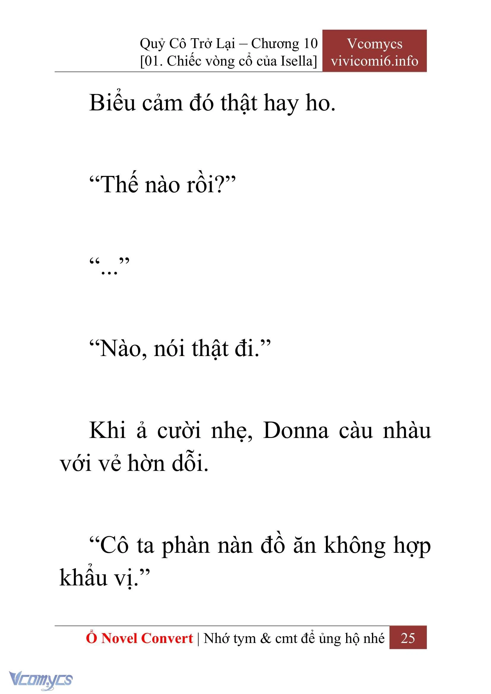 [Novel] Quý Cô Trở Lại Chapter  10 - 27