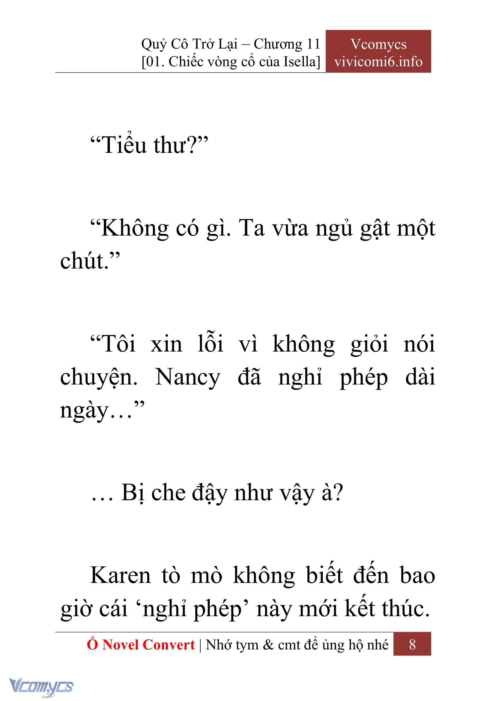 [Novel] Quý Cô Trở Lại Chapter  11 - 10