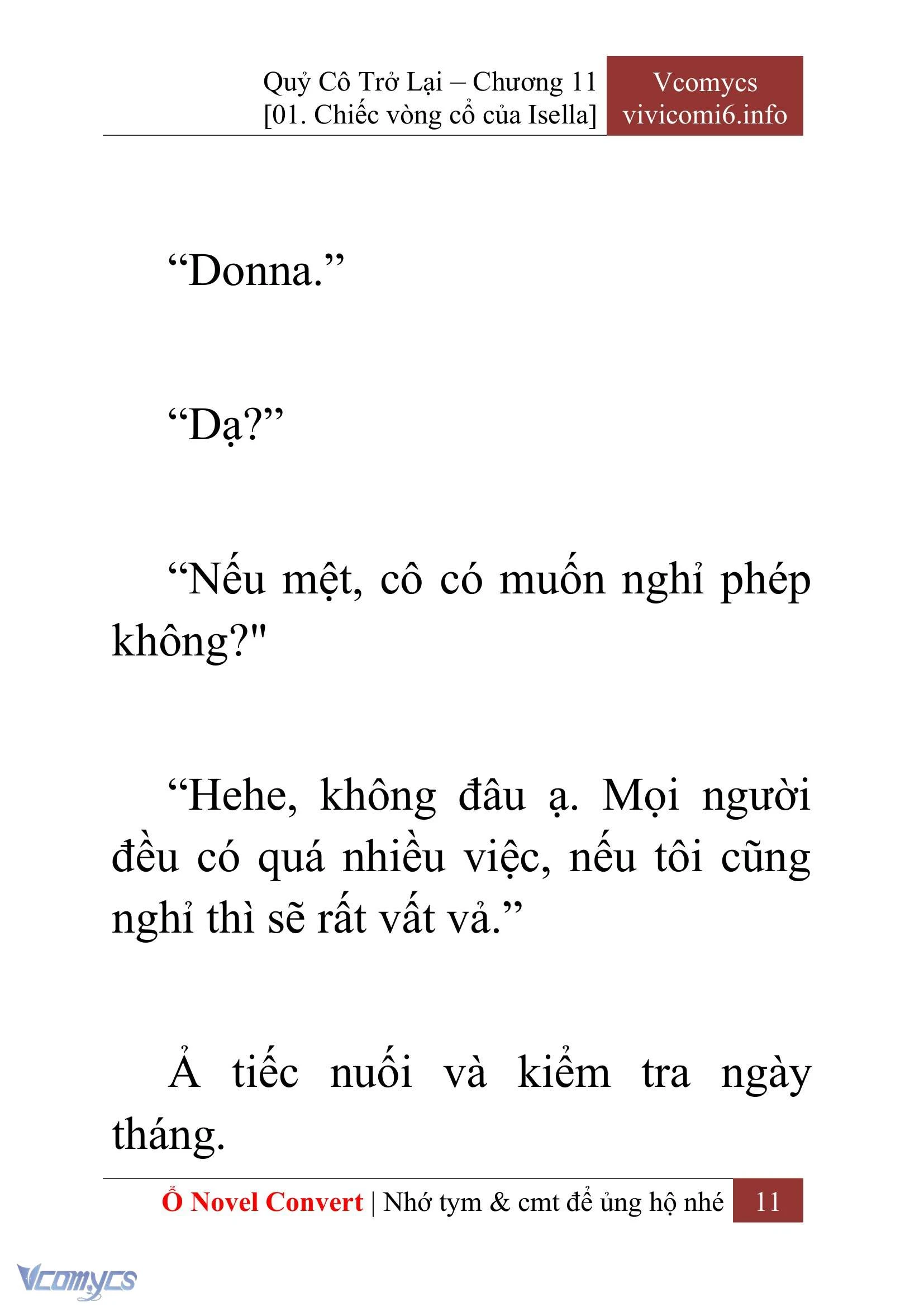 [Novel] Quý Cô Trở Lại Chapter  11 - 13