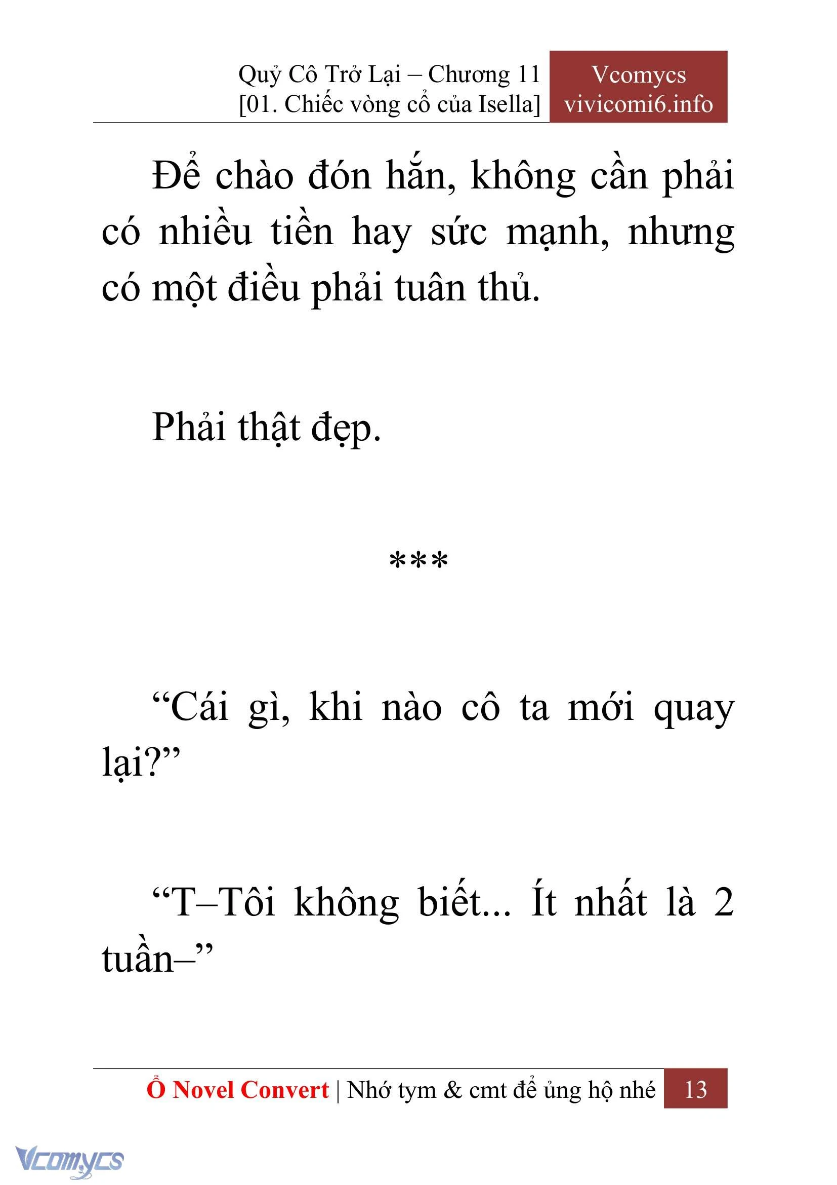 [Novel] Quý Cô Trở Lại Chapter  11 - 15