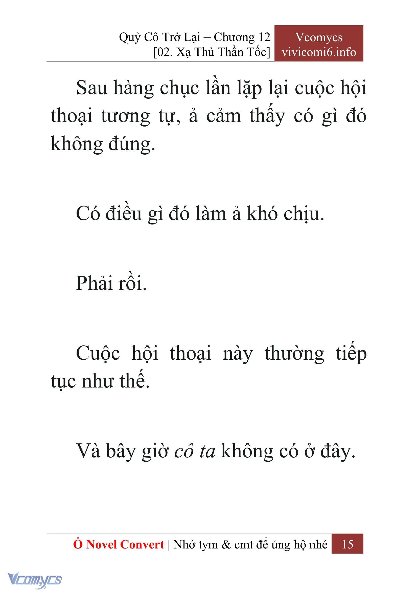 [Novel] Quý Cô Trở Lại Chapter  12 - 17