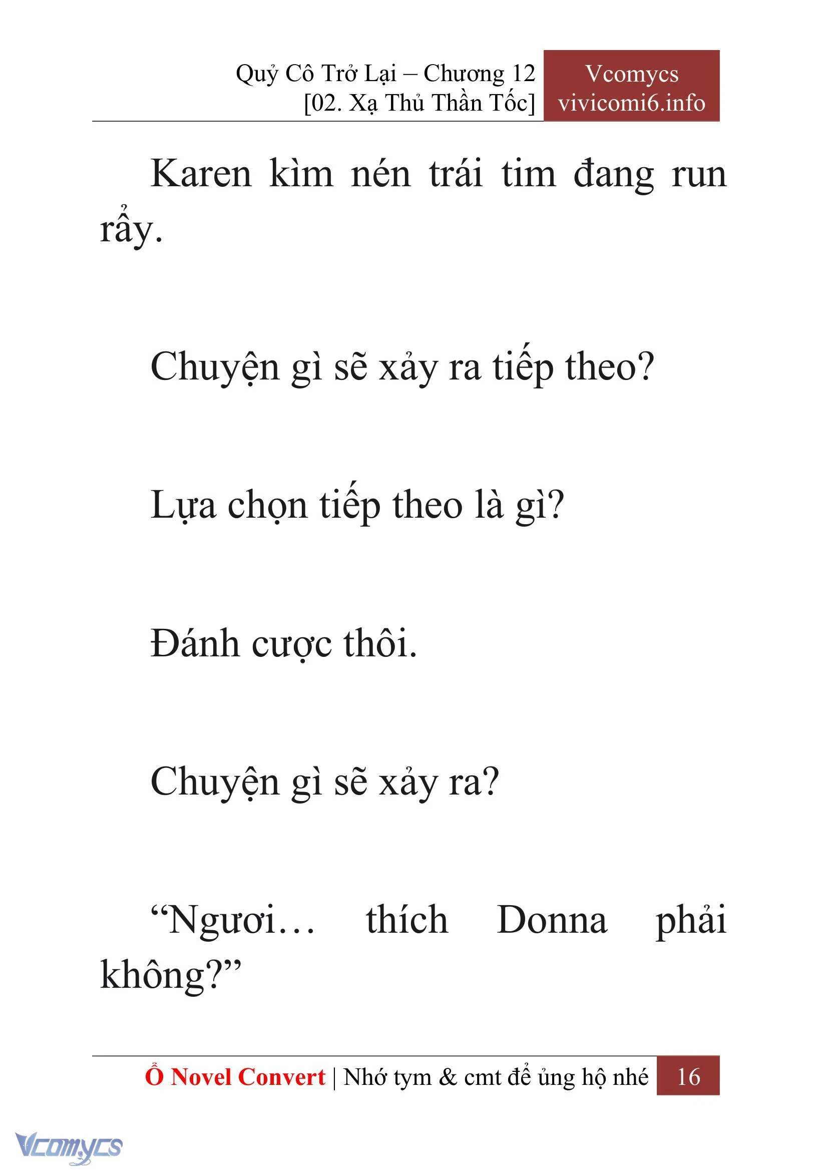 [Novel] Quý Cô Trở Lại Chapter  12 - 18