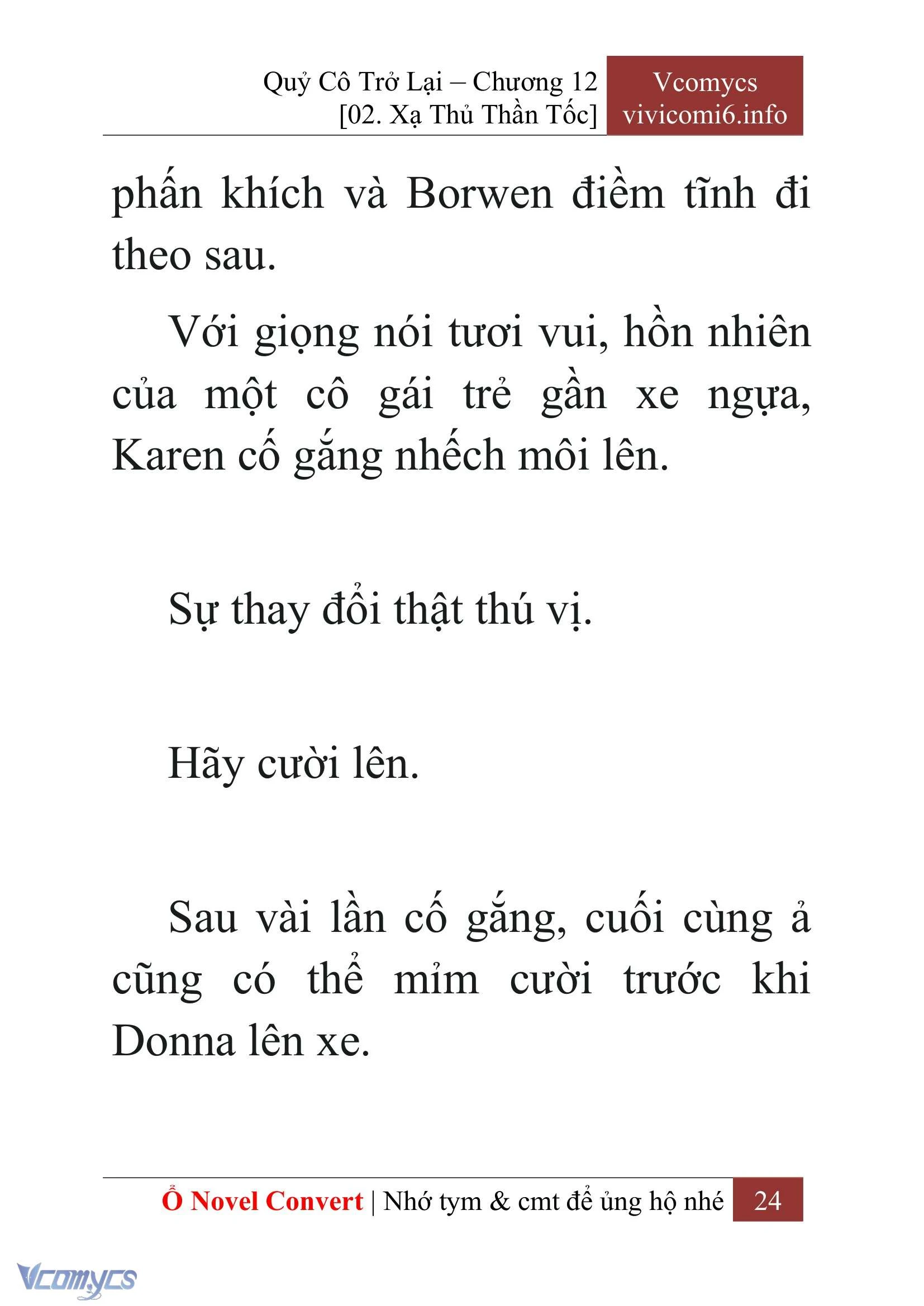 [Novel] Quý Cô Trở Lại Chapter  12 - 26