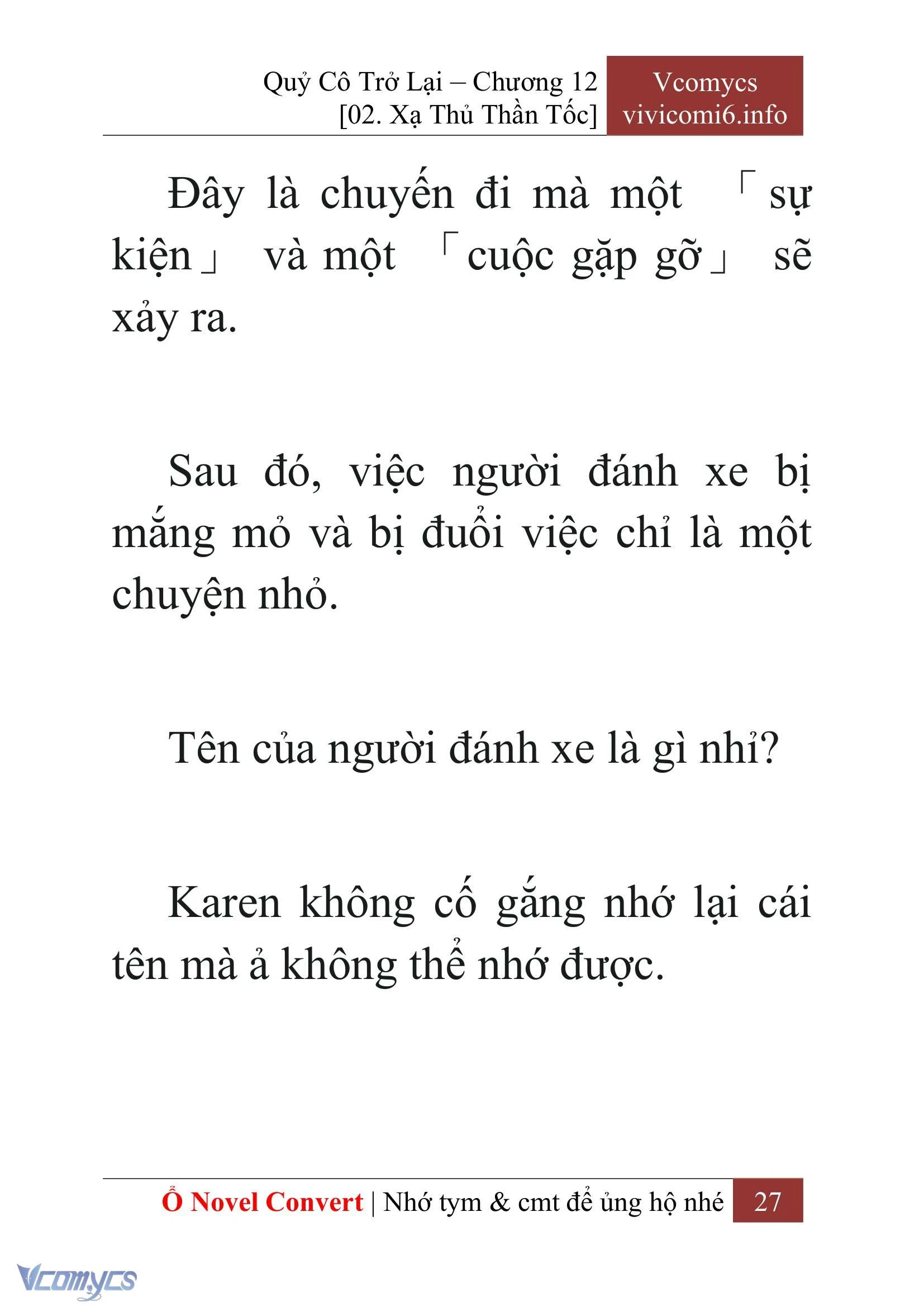 [Novel] Quý Cô Trở Lại Chapter  12 - 29