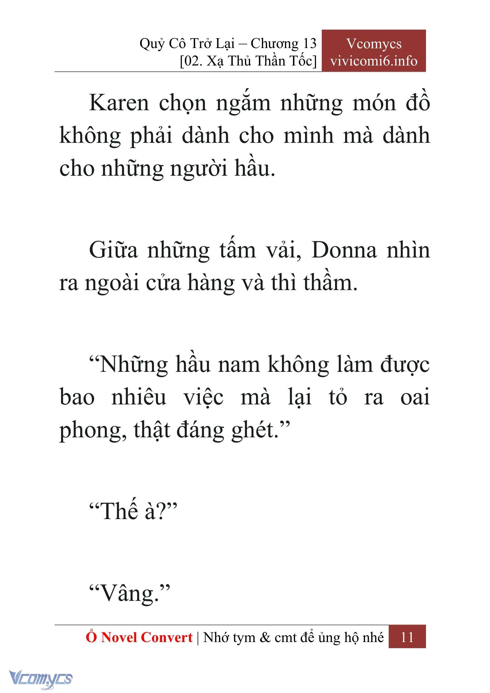 [Novel] Quý Cô Trở Lại Chapter  13 - 13