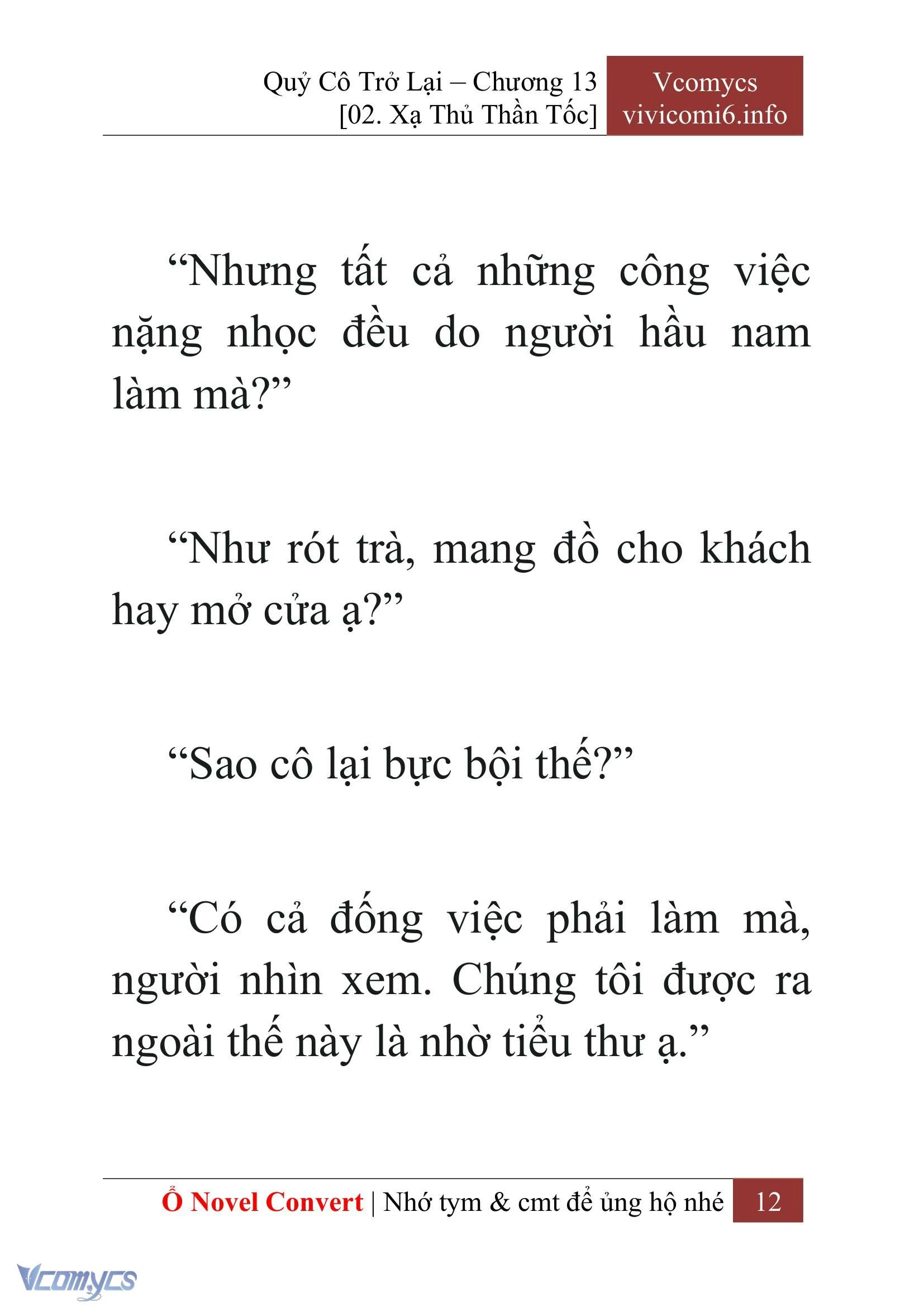 [Novel] Quý Cô Trở Lại Chapter  13 - 14