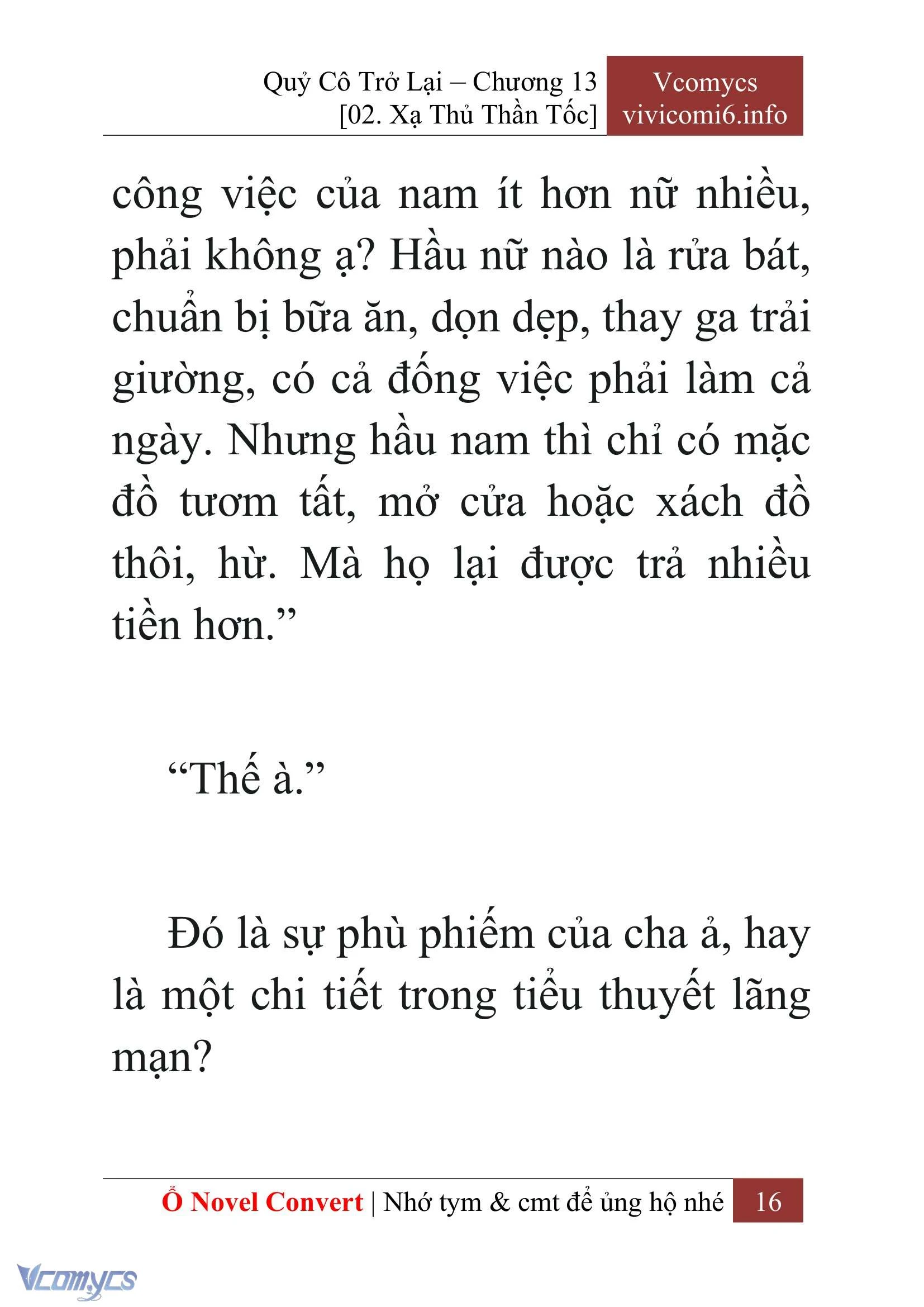 [Novel] Quý Cô Trở Lại Chapter  13 - 18