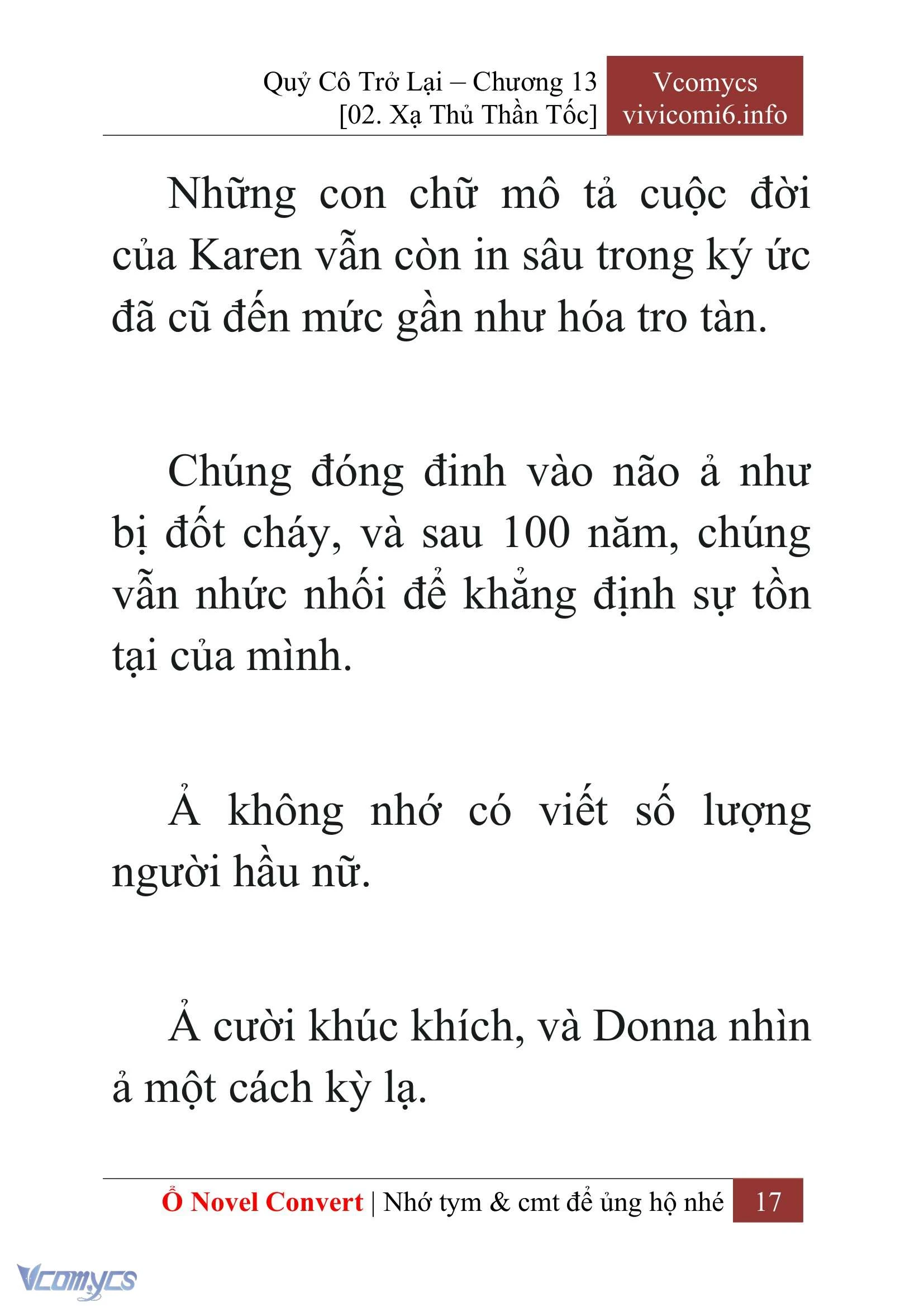 [Novel] Quý Cô Trở Lại Chapter  13 - 19