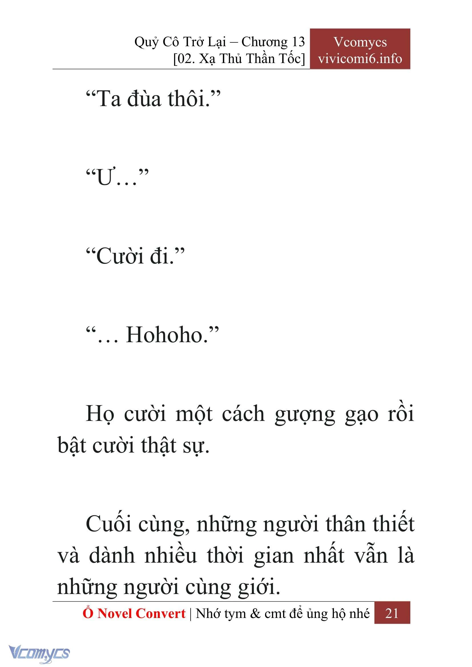 [Novel] Quý Cô Trở Lại Chapter  13 - 23